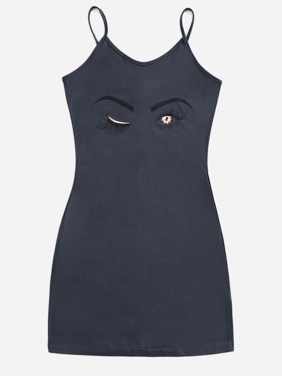 Graphic Scoop Neck Mini Cami Dress-TOPS / DRESSES-[Adult]-[Female]-Dark Navy-S-2022 Online Blue Zone Planet