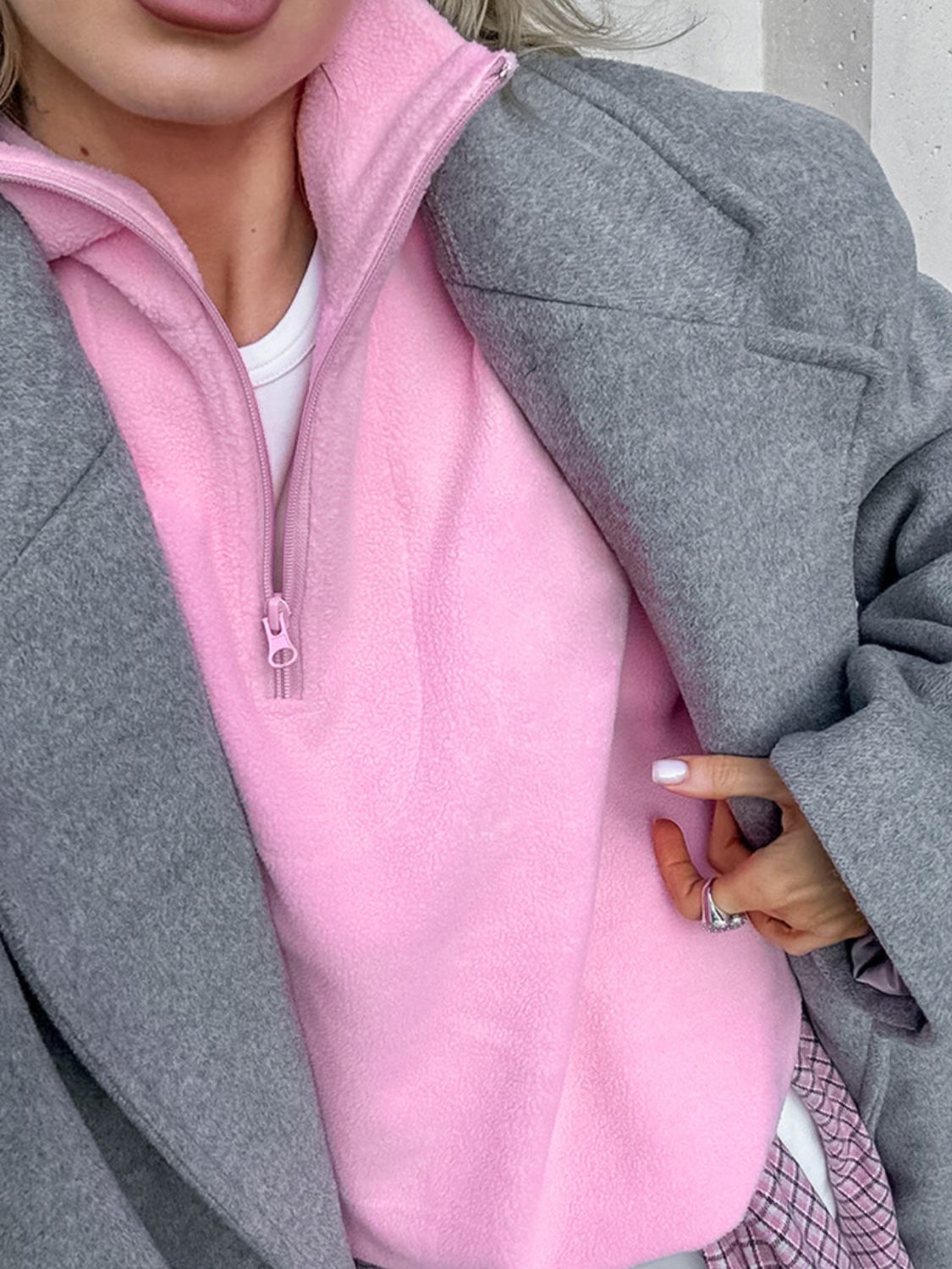 Quarter Zip Long Sleeve Sweatshirt-TOPS / DRESSES-[Adult]-[Female]-2022 Online Blue Zone Planet