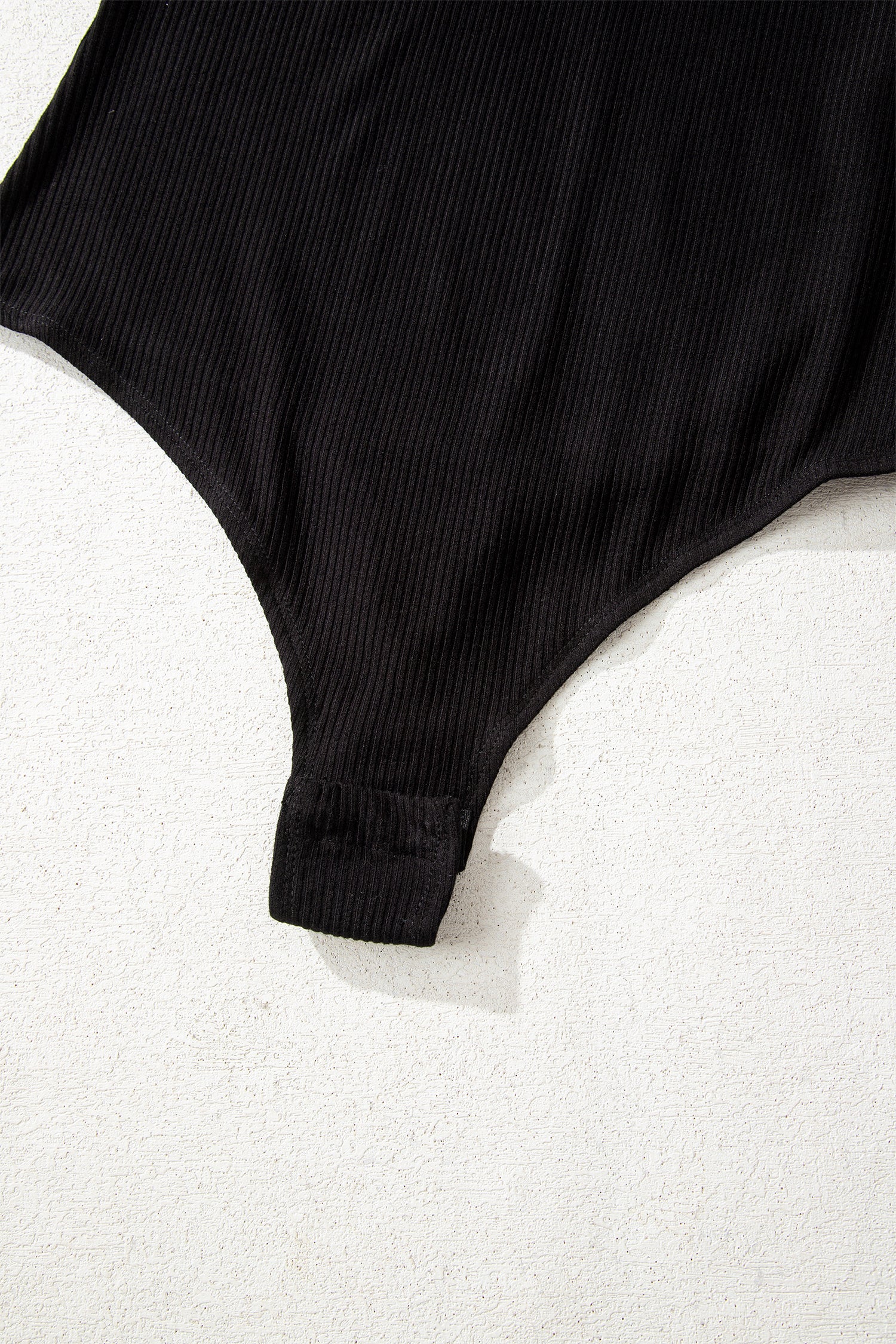 Black Ribbed Long Sleeve Crew Neck Solid Color Bodysuit-Tops/Bodysuits-[Adult]-[Female]-2022 Online Blue Zone Planet