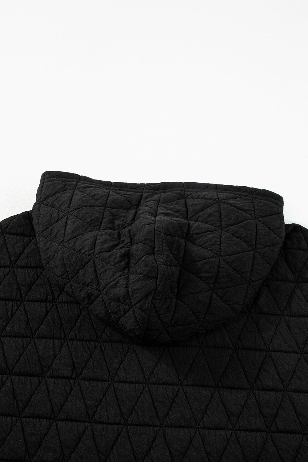 Black Solid Color Quilted Kangaroo Pocket Hoodie-Tops/Sweatshirts & Hoodies-[Adult]-[Female]-2022 Online Blue Zone Planet