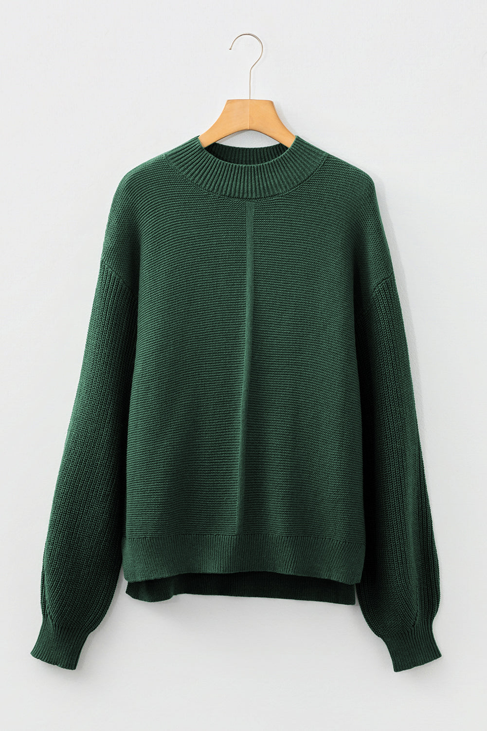 Mist Green Solid Color Front Seam Drop Shoulder Loose Sweater-TOPS / DRESSES-[Adult]-[Female]-2022 Online Blue Zone Planet