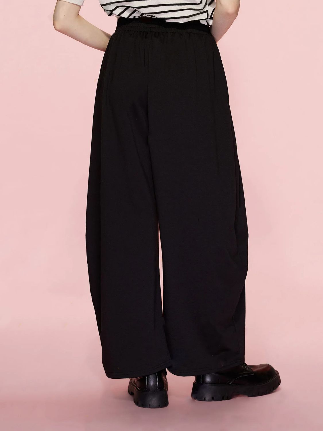 Blue Zone Planet | Elastic Waist Wide Leg Pants with Pockets-BOTTOMS SIZES SMALL MEDIUM LARGE-[Adult]-[Female]-2022 Online Blue Zone Planet