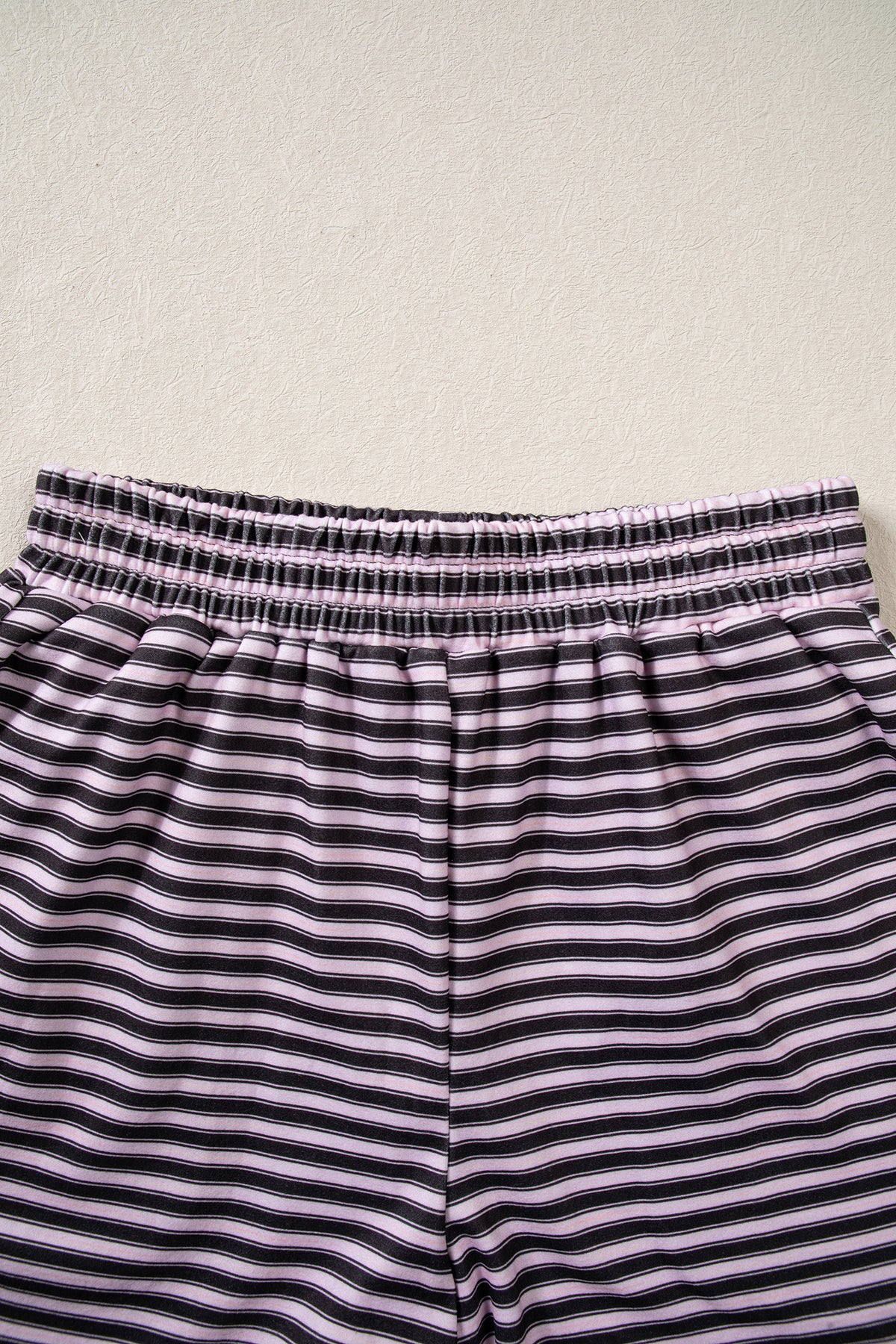 Brown Stripe Long Sleeve Oversized Top Pocketed Casual Shorts Two Piece Set-Two Piece Sets/Short Sets-[Adult]-[Female]-2022 Online Blue Zone Planet