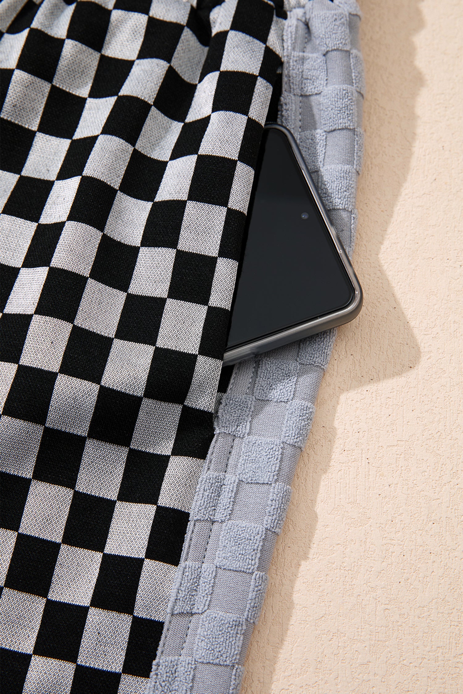 White Checkerboard Drawstring Waist Casual Pants-Bottoms/Pants & Culotte-[Adult]-[Female]-2022 Online Blue Zone Planet