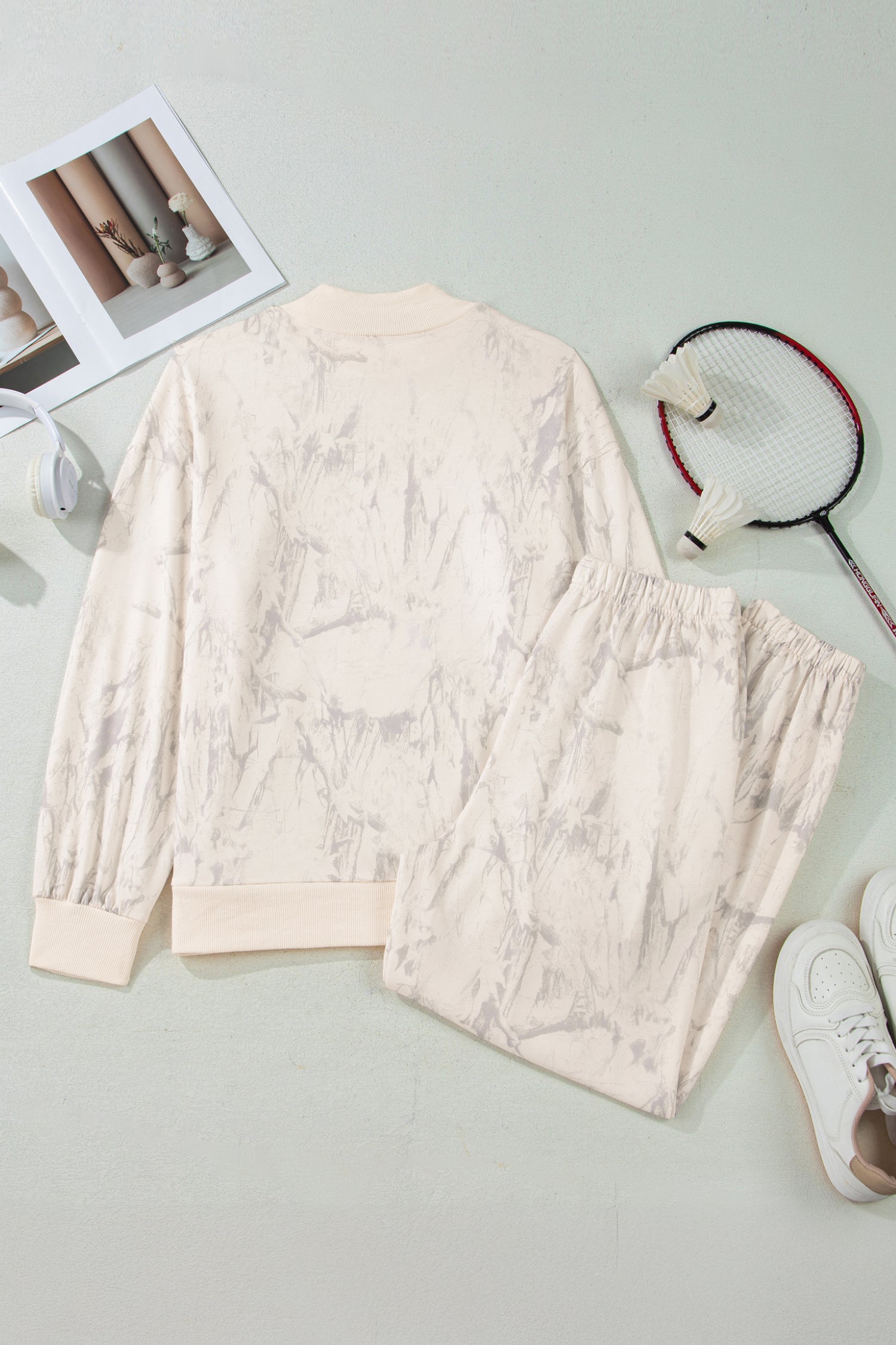 Khaki Camo Print Jogger Pants Set-Two Piece Sets/Pant Sets-[Adult]-[Female]-2022 Online Blue Zone Planet