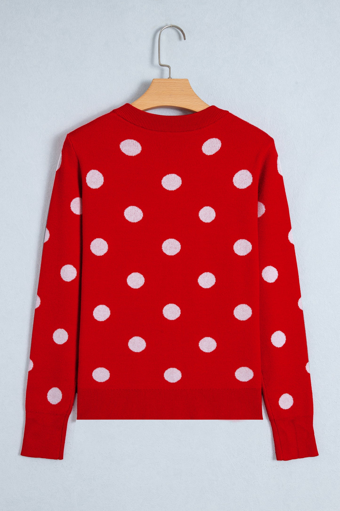 Bluing Casual Polka Dot Button Front Long Sleeve Sweater Cardigan