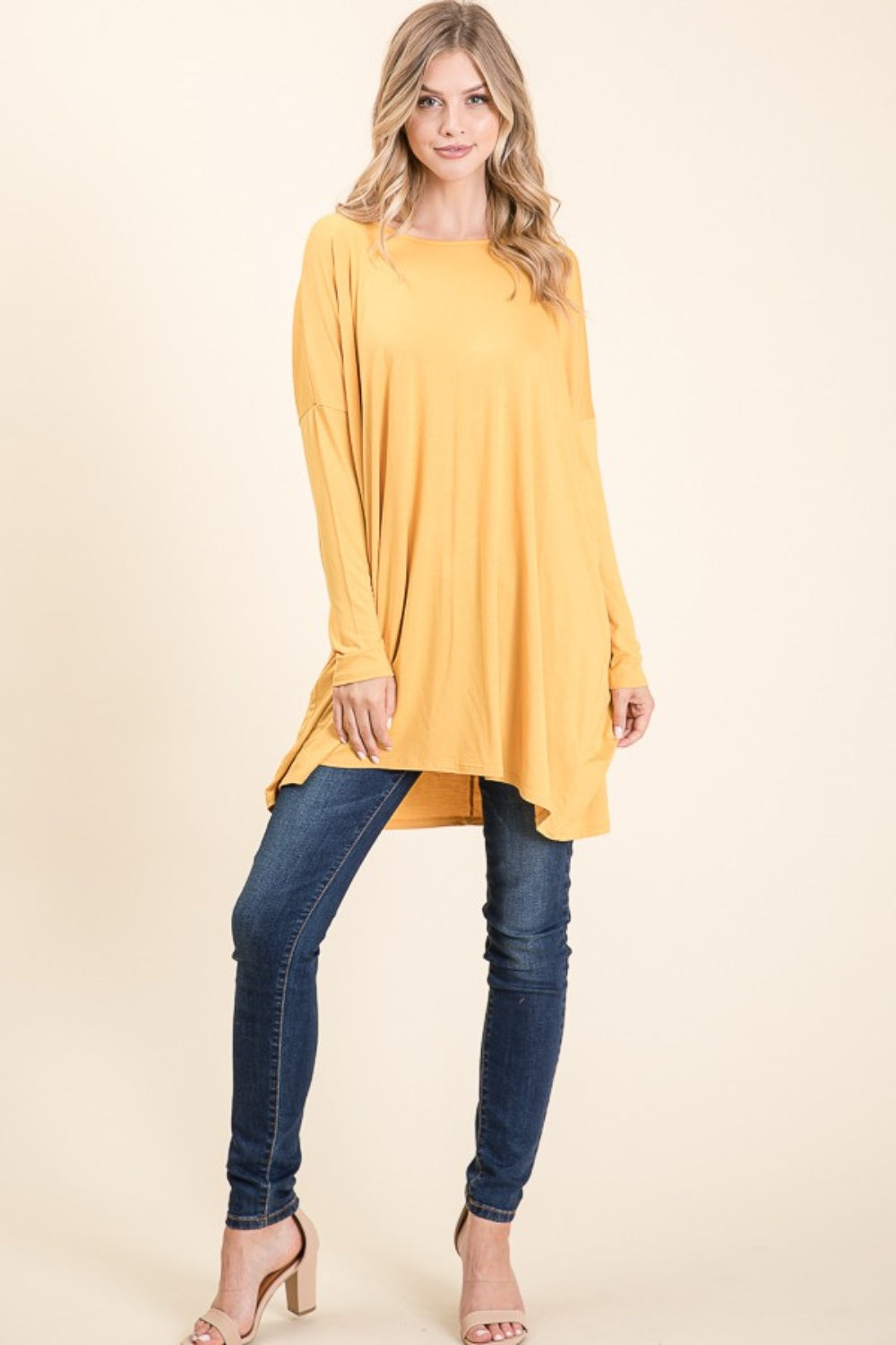 BOMBOM Round Neck Long Sleeve Oversized Top-TOPS / DRESSES-[Adult]-[Female]-2022 Online Blue Zone Planet