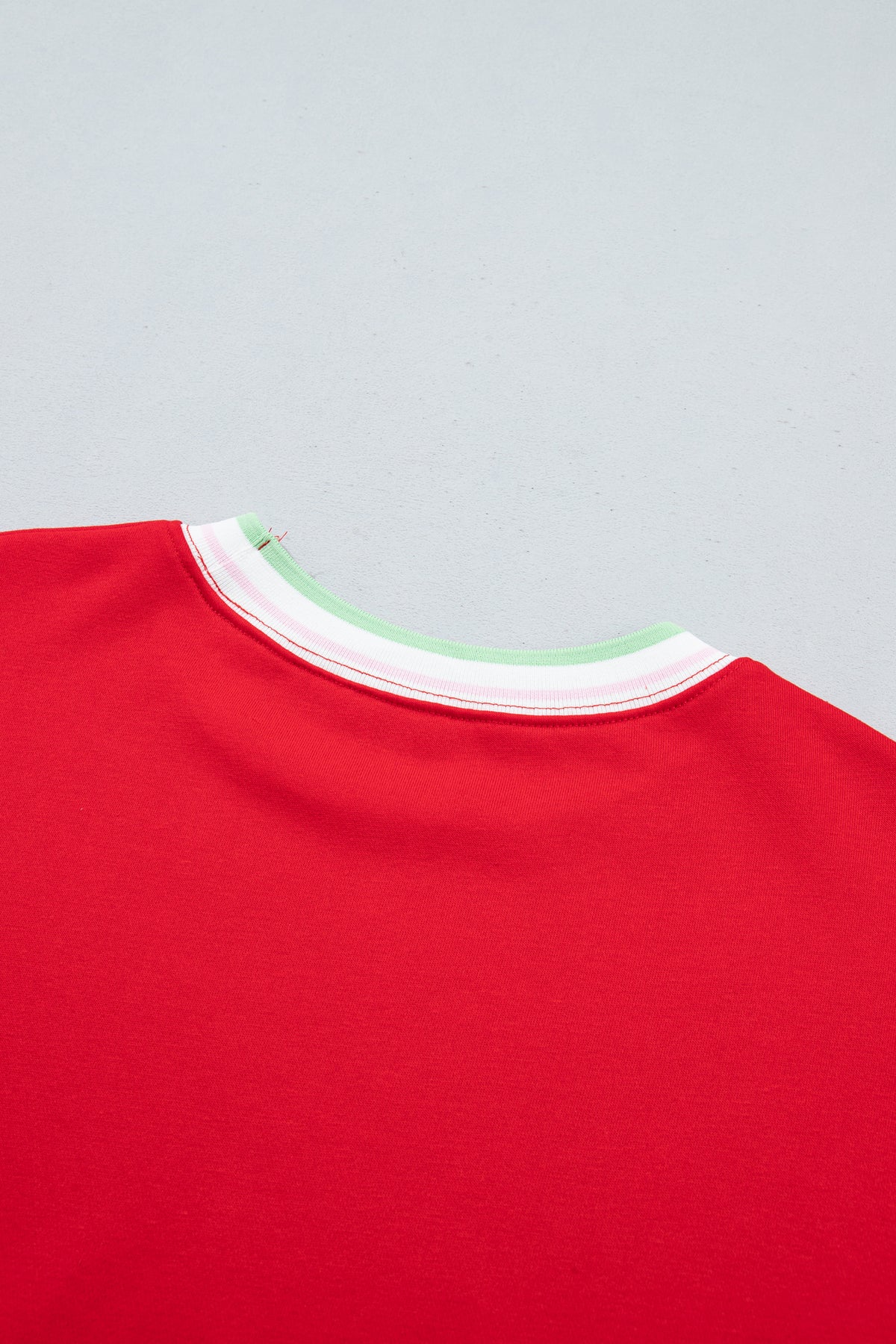 Bright Green Contrast Striped Trim Baggy Pullover Sweatshirt-Tops/Sweatshirts & Hoodies-[Adult]-[Female]-2022 Online Blue Zone Planet