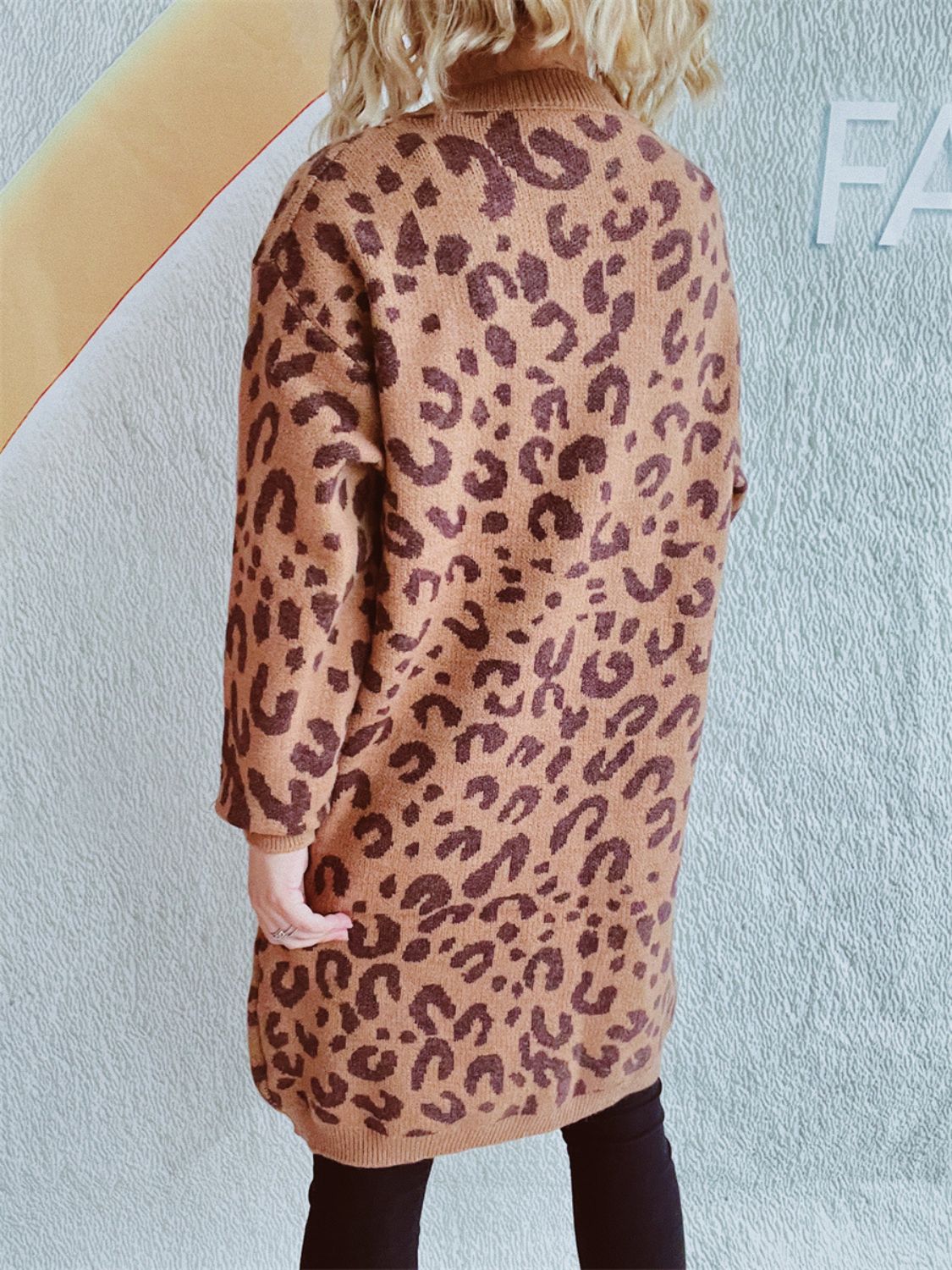 Leopard Round Neck Long Sleeve Sweater-TOPS / DRESSES-[Adult]-[Female]-2022 Online Blue Zone Planet