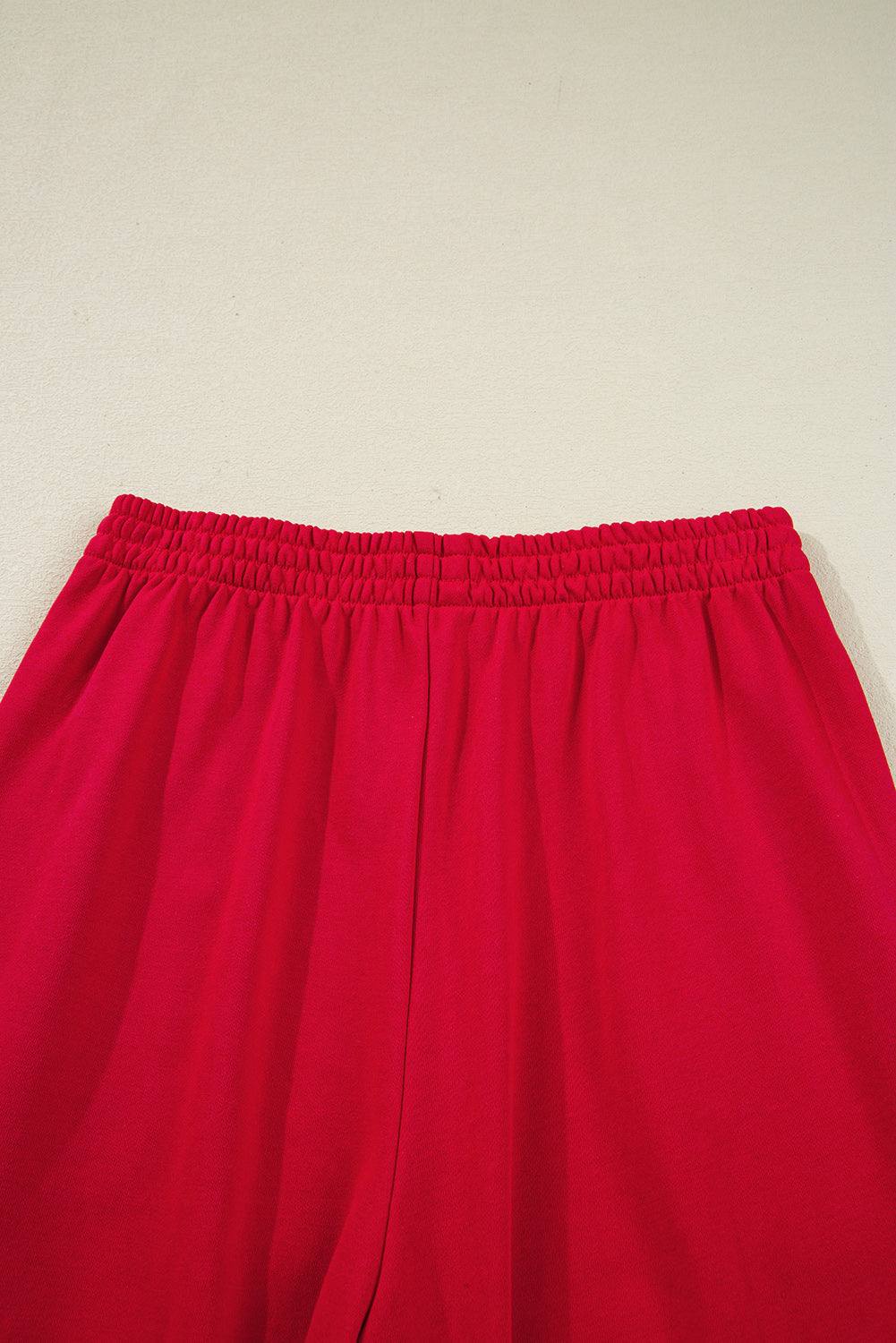 Fiery Red Varsity Striped Detail Crewneck Pullover Elastic Sweatpants 2pcs Outfit-Two Piece Sets/Pant Sets-[Adult]-[Female]-2022 Online Blue Zone Planet