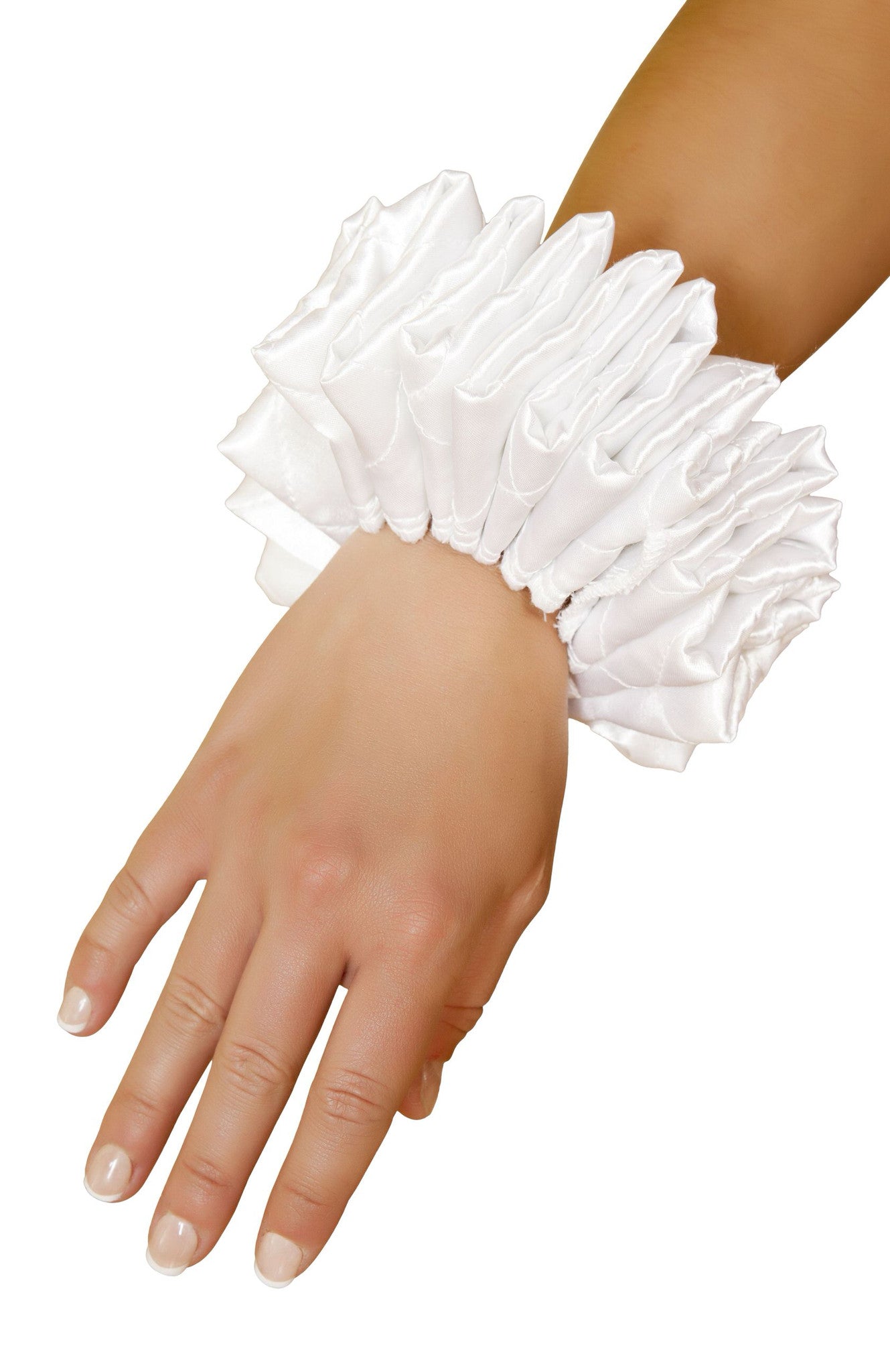 Ruffled Wrist Cuffs Costume-Accessories-[Adult]-[Female]-White-O/S-2022 Online Blue Zone Planet