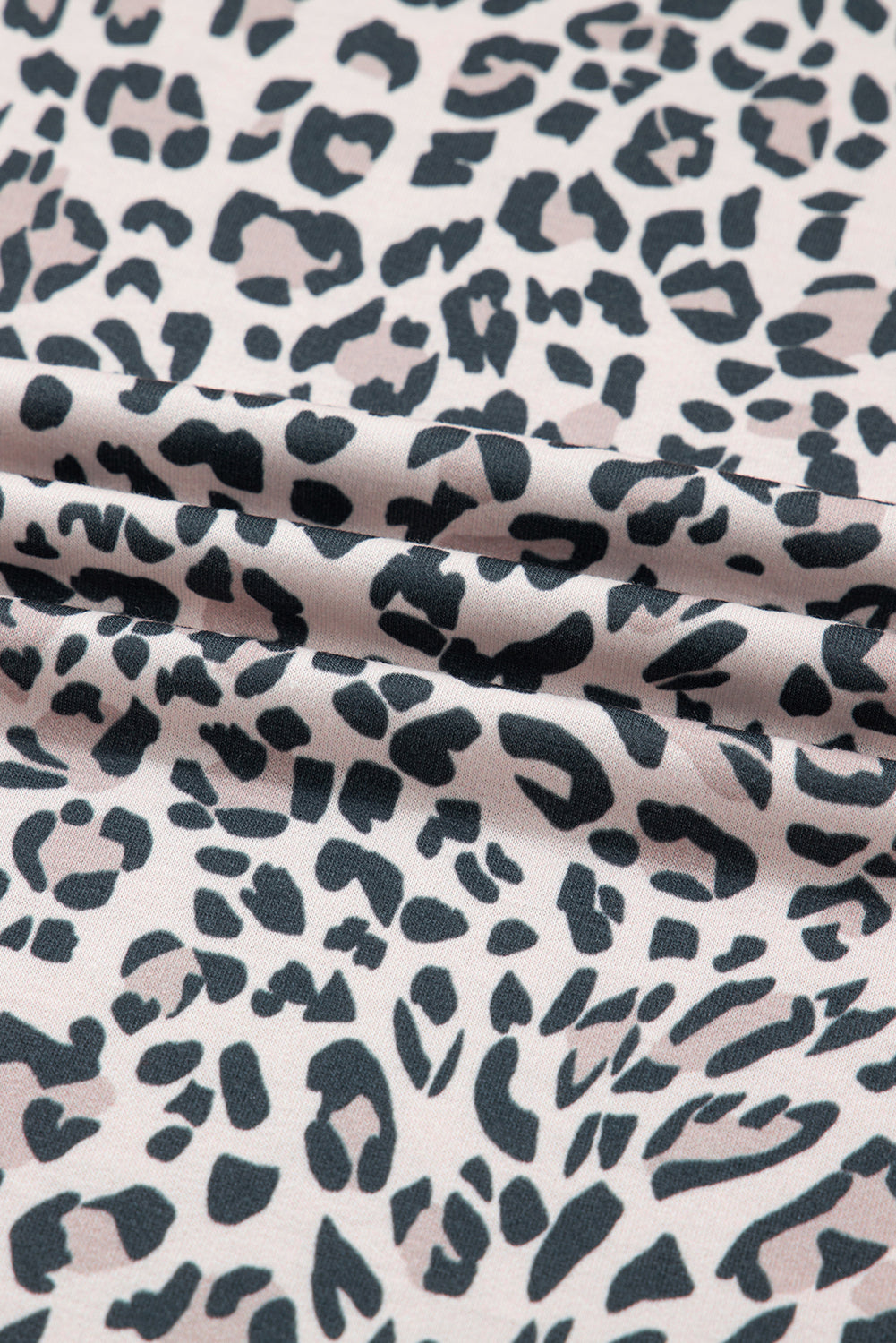 Khaki Leopard Print Contrast V Neck Varsity Stripe Detail Long Sleeve Top-Tops/Long Sleeve Tops-[Adult]-[Female]-2022 Online Blue Zone Planet