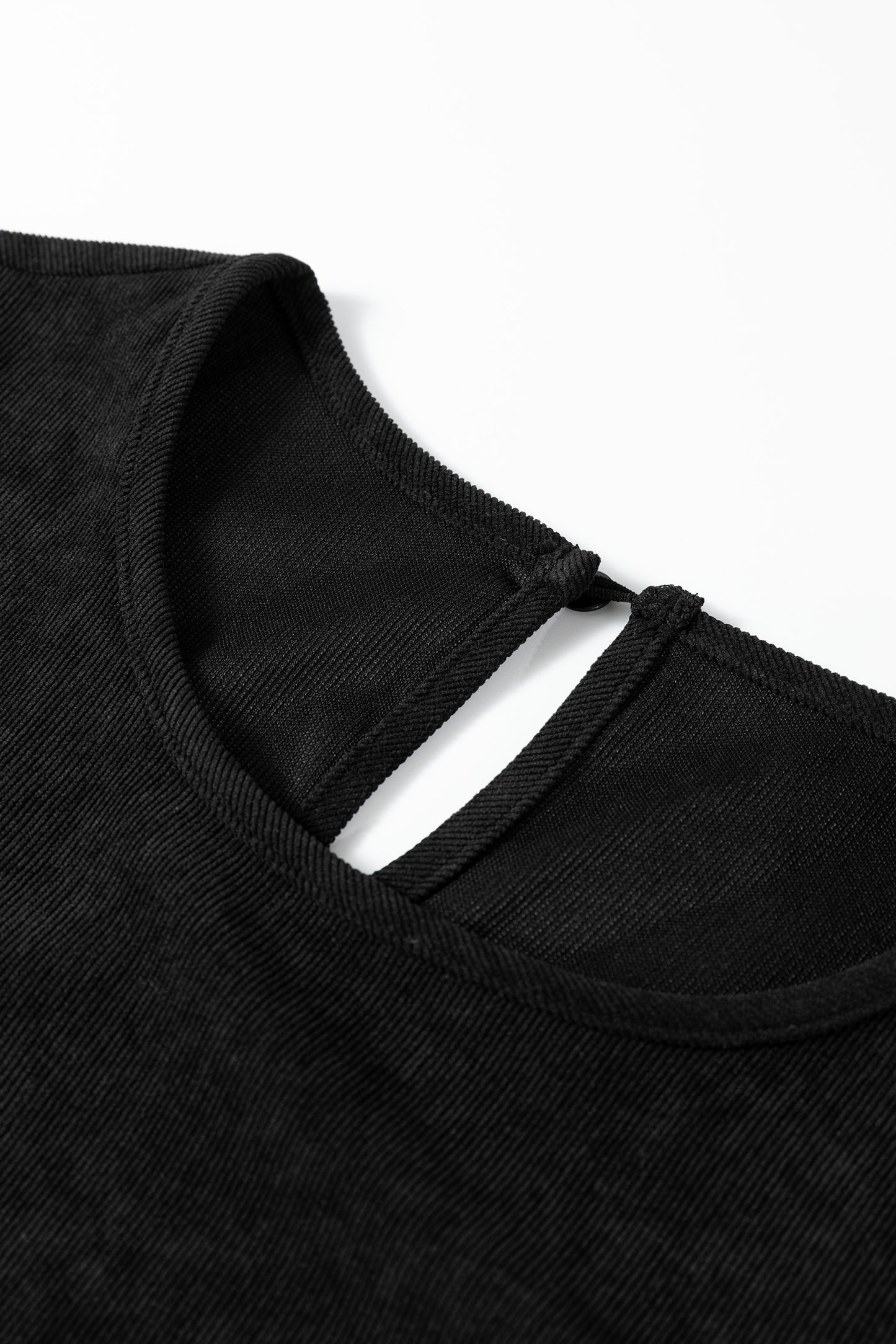 Black Lantern Sleeve Tiered Mini Dress