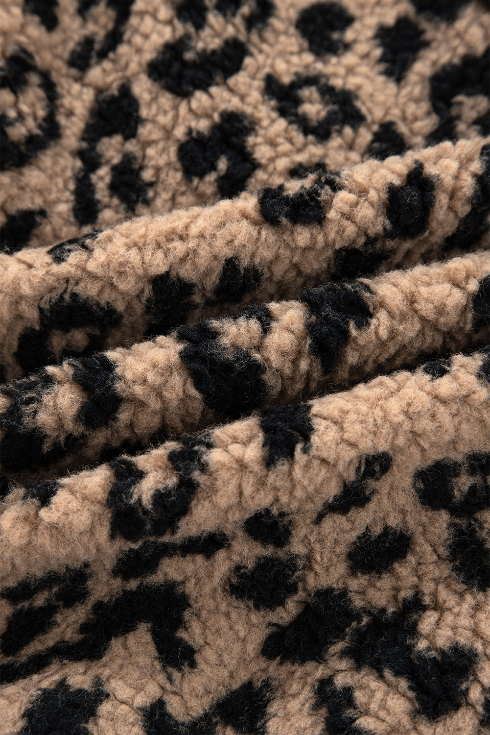 Khaki Leopard Print Zip Up Stand Neck Side Pocket Jacket-Outerwear/Jackets-[Adult]-[Female]-2022 Online Blue Zone Planet