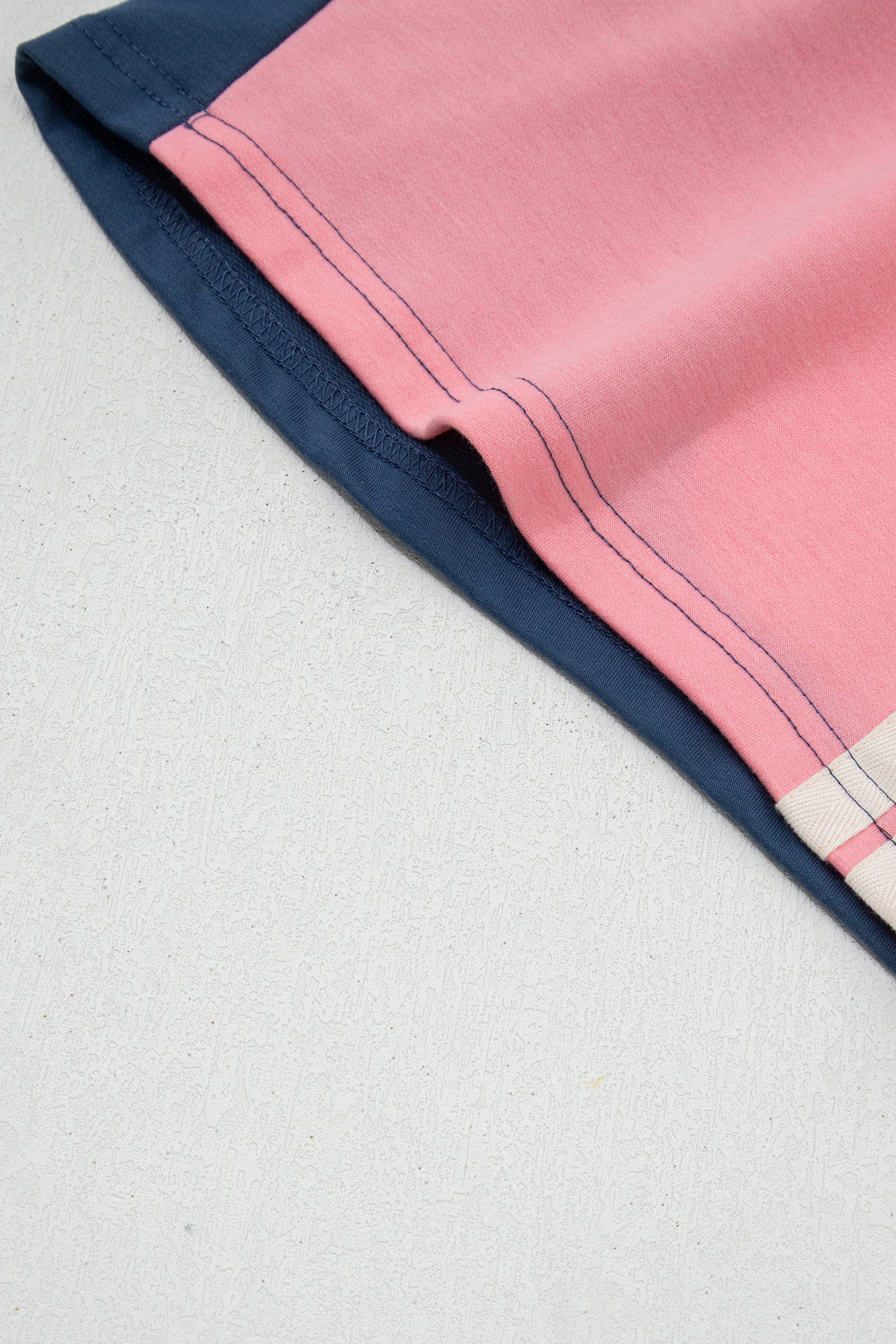 Pink Color Block Patchwork Varsity Striped Detail Drawstring Elastic Waist Shorts-Bottoms/Casual Shorts-[Adult]-[Female]-2022 Online Blue Zone Planet