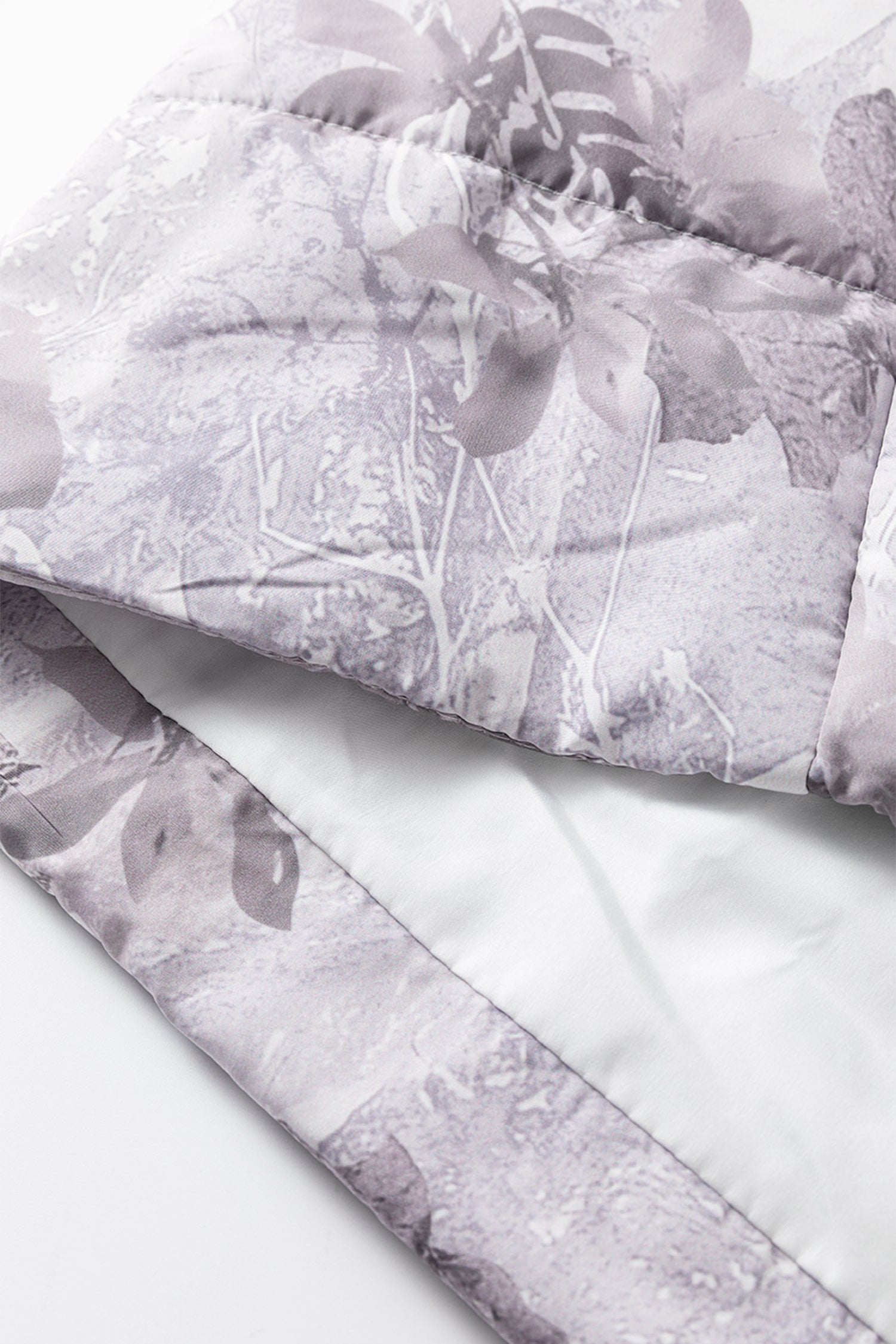 Gray Camo Leaf Print Winter Puffer Vest-TOPS / DRESSES-[Adult]-[Female]-2022 Online Blue Zone Planet