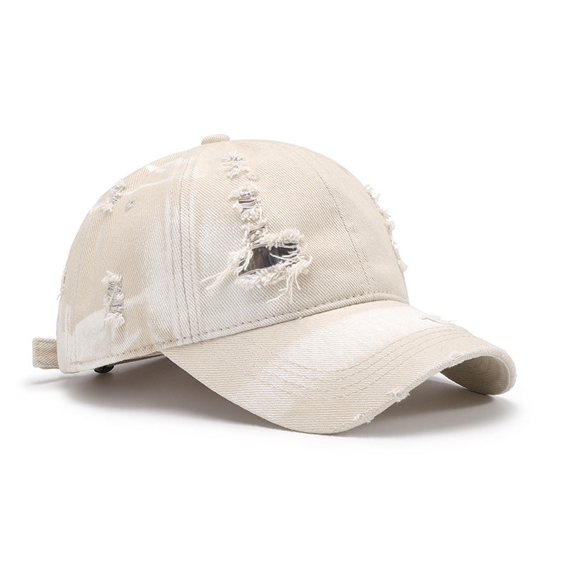 Blue Zone Planet | Distressed Adjustable Cotton Baseball Cap-TOPS / DRESSES-[Adult]-[Female]-2022 Online Blue Zone Planet