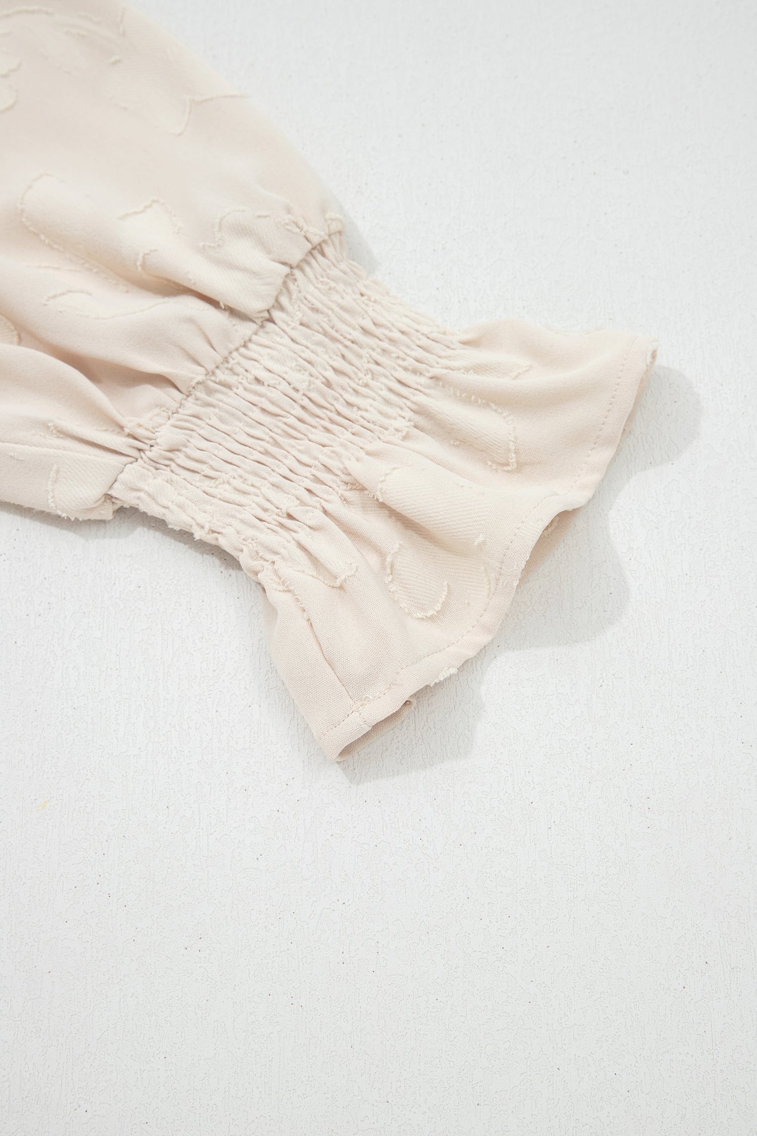 Parchment Long Sleeve Notched Neck Jacquard Tiered Mini Dress-TOPS / DRESSES-[Adult]-[Female]-2022 Online Blue Zone Planet