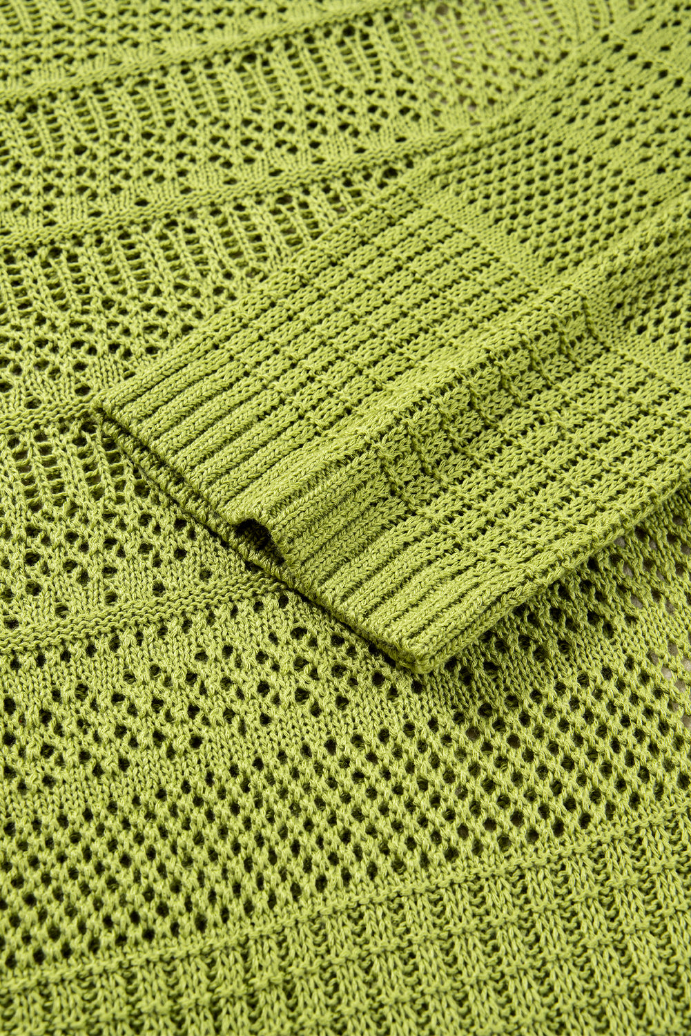 Spinach Green Oversize Crochet Knit Open Cardigan-Sweaters & Cardigans/Cardigans-[Adult]-[Female]-2022 Online Blue Zone Planet