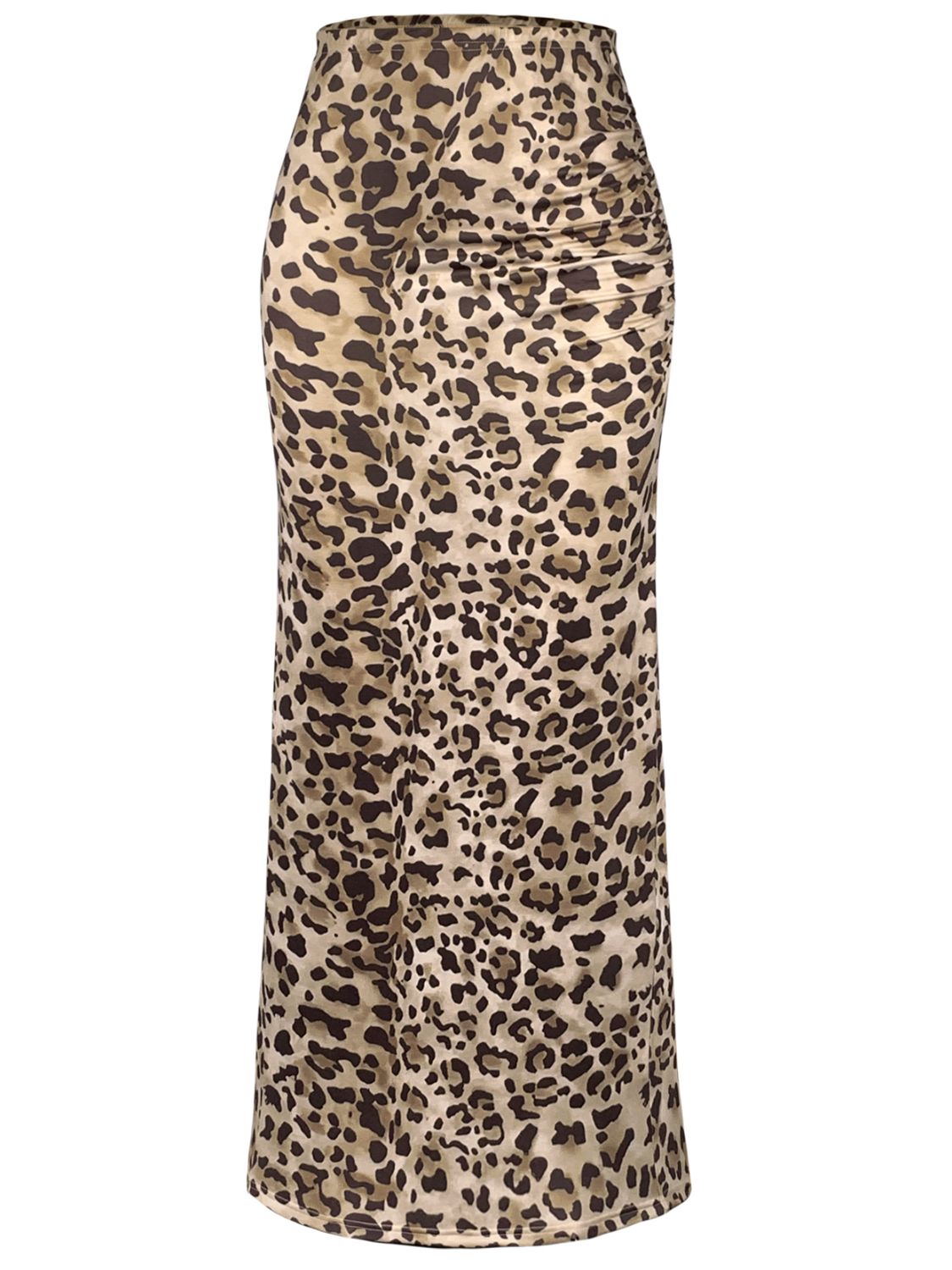 Honey Slit Leopard Midi Skirt-BOTTOMS SIZES SMALL MEDIUM LARGE-[Adult]-[Female]-2022 Online Blue Zone Planet