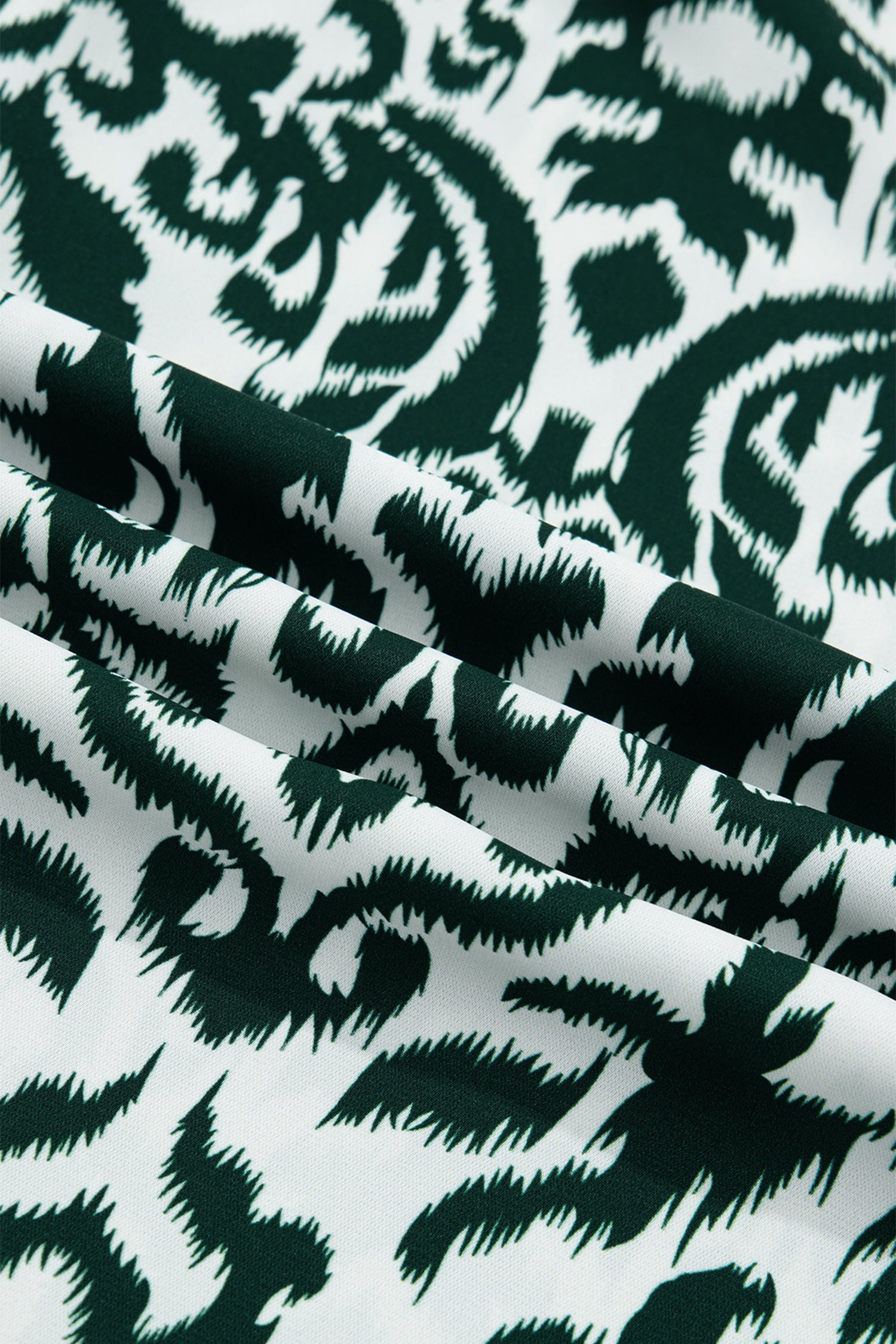 Green Damask Print Ruffled Color Block Detail Half Sleeve Blouse-Tops/Blouses & Shirts-[Adult]-[Female]-2022 Online Blue Zone Planet