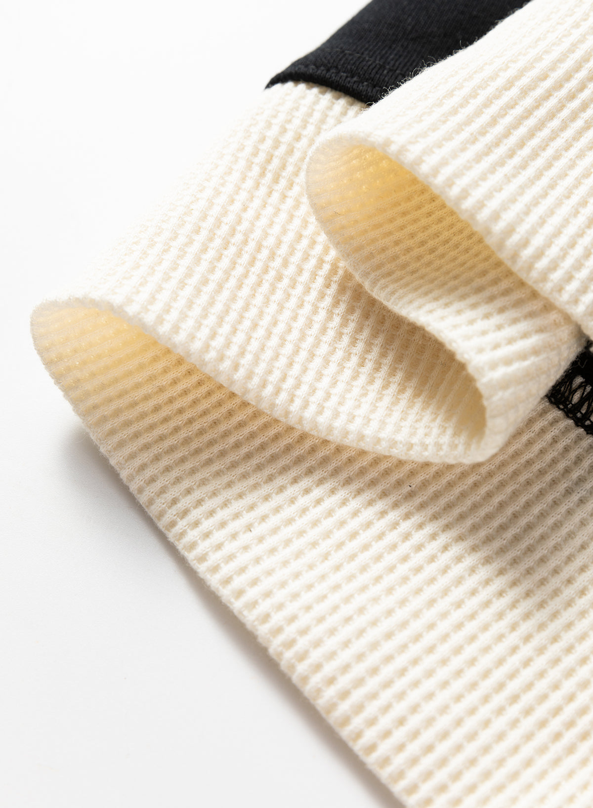 Black Waffle Contrast Knit Color Block Patchwork Button Front Oversize Hoodie-Tops / Dresses-[Adult]-[Female]-2022 Online Blue Zone Planet