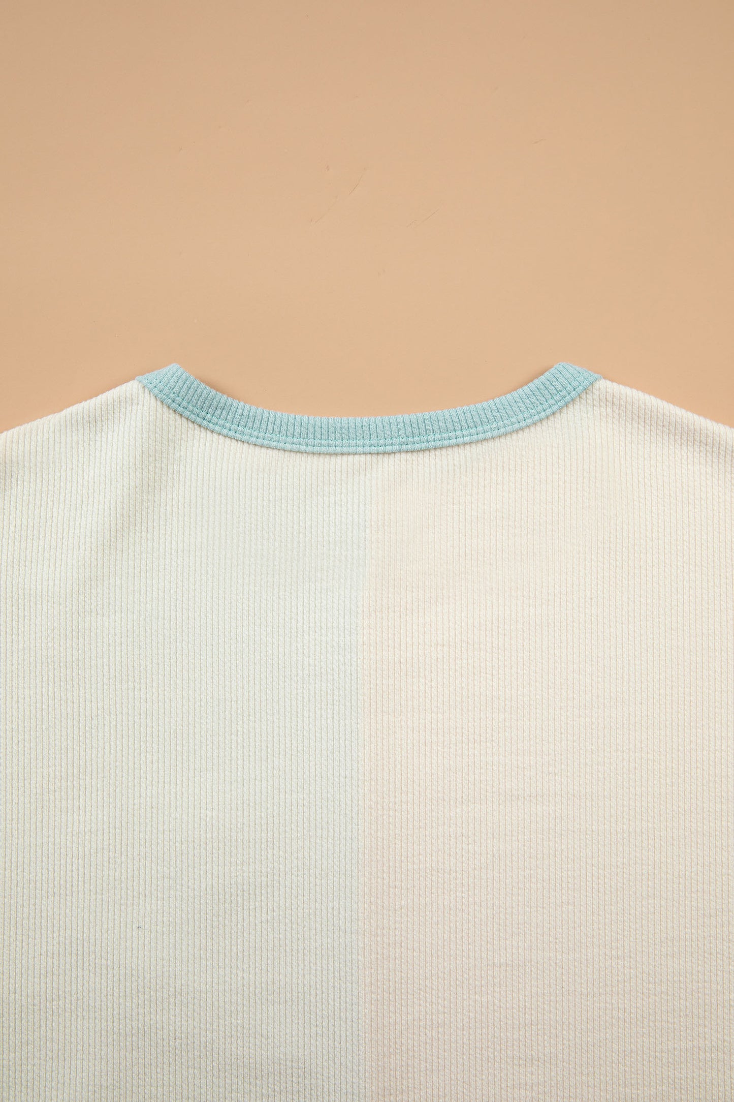 Light Blue Plaid Patchwork Round Neck Long Sleeve Top-Tops/Long Sleeve Tops-[Adult]-[Female]-2022 Online Blue Zone Planet