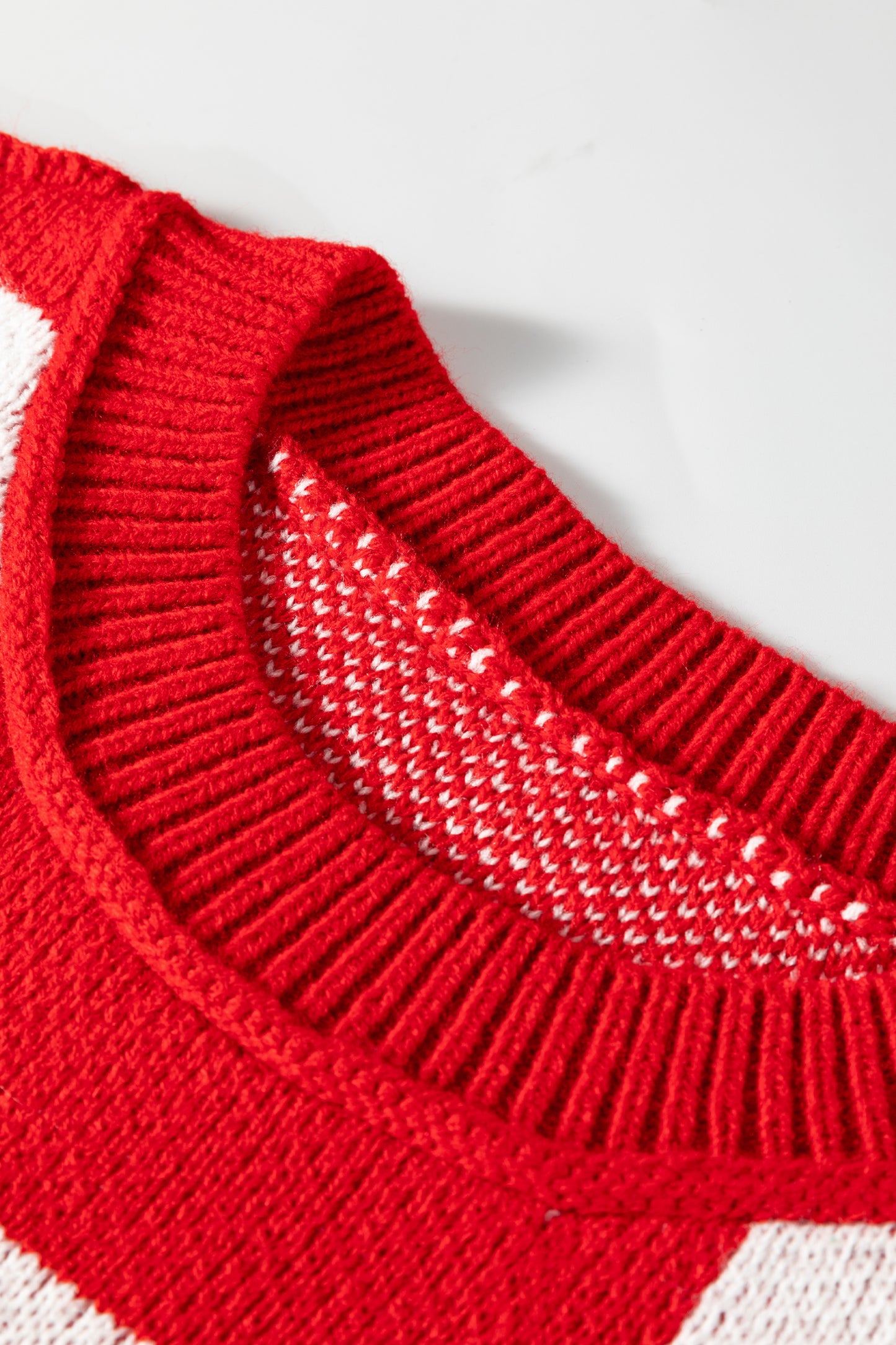 Fiery Red Checkered Bishop Sleeve Sweater-TOPS / DRESSES-[Adult]-[Female]-2022 Online Blue Zone Planet