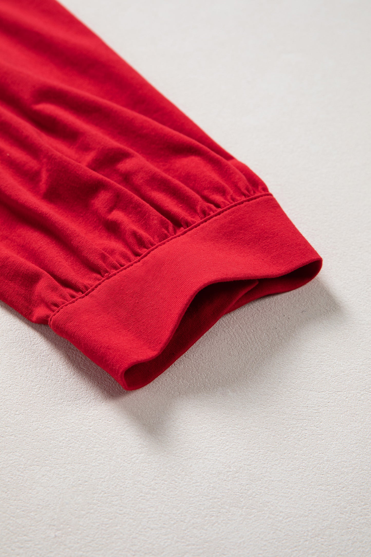 Red Stripe Half Placket V Neck Contrast 3/4 Sleeve Patchwork Top-Tops/Long Sleeve Tops-[Adult]-[Female]-2022 Online Blue Zone Planet