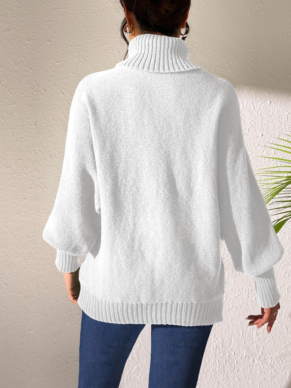 Heart Turtleneck Long Sleeve Sweater-TOPS / DRESSES-[Adult]-[Female]-2022 Online Blue Zone Planet