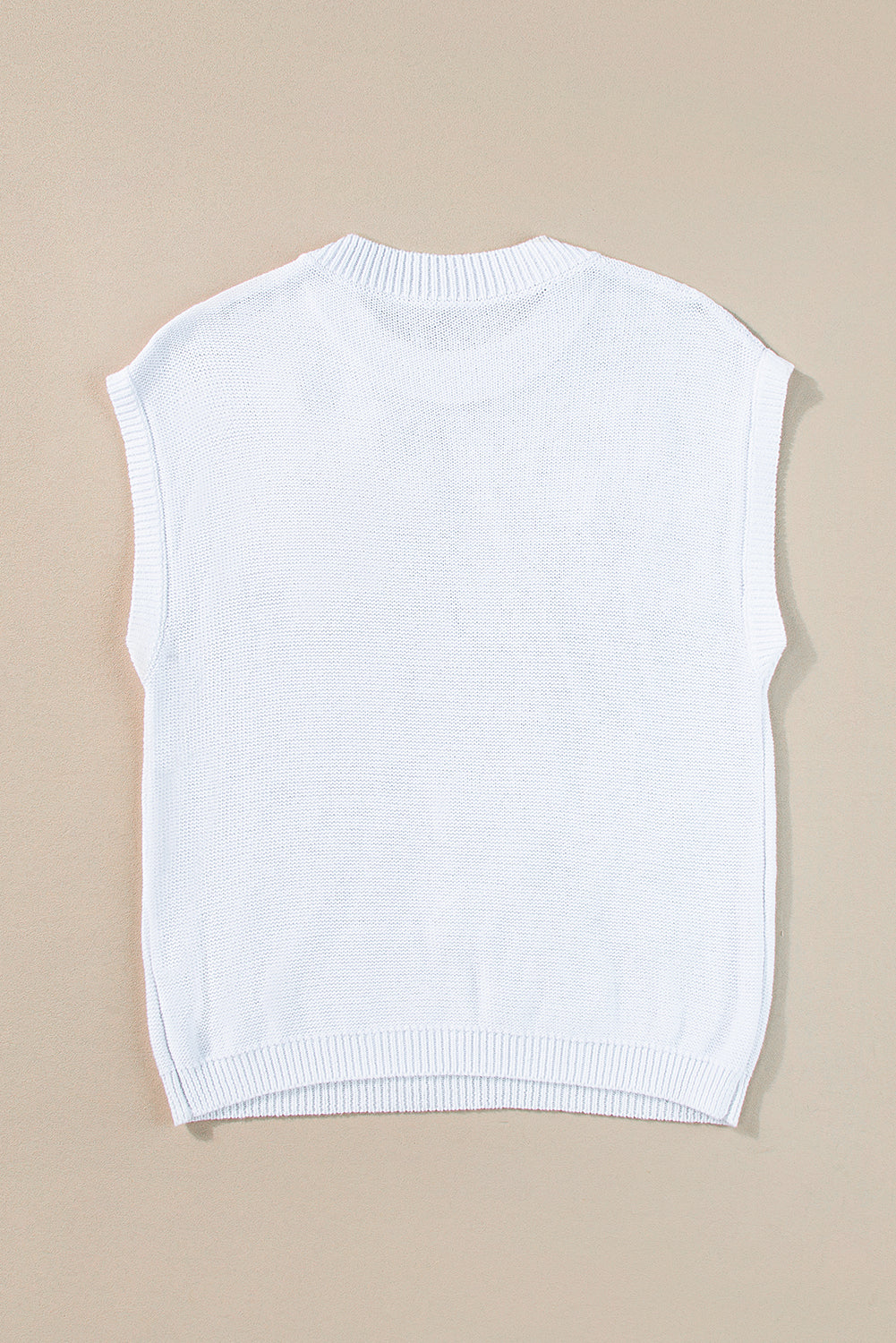White Flower Patch Knit Round Neck Tee-T Shirts-[Adult]-[Female]-2022 Online Blue Zone Planet