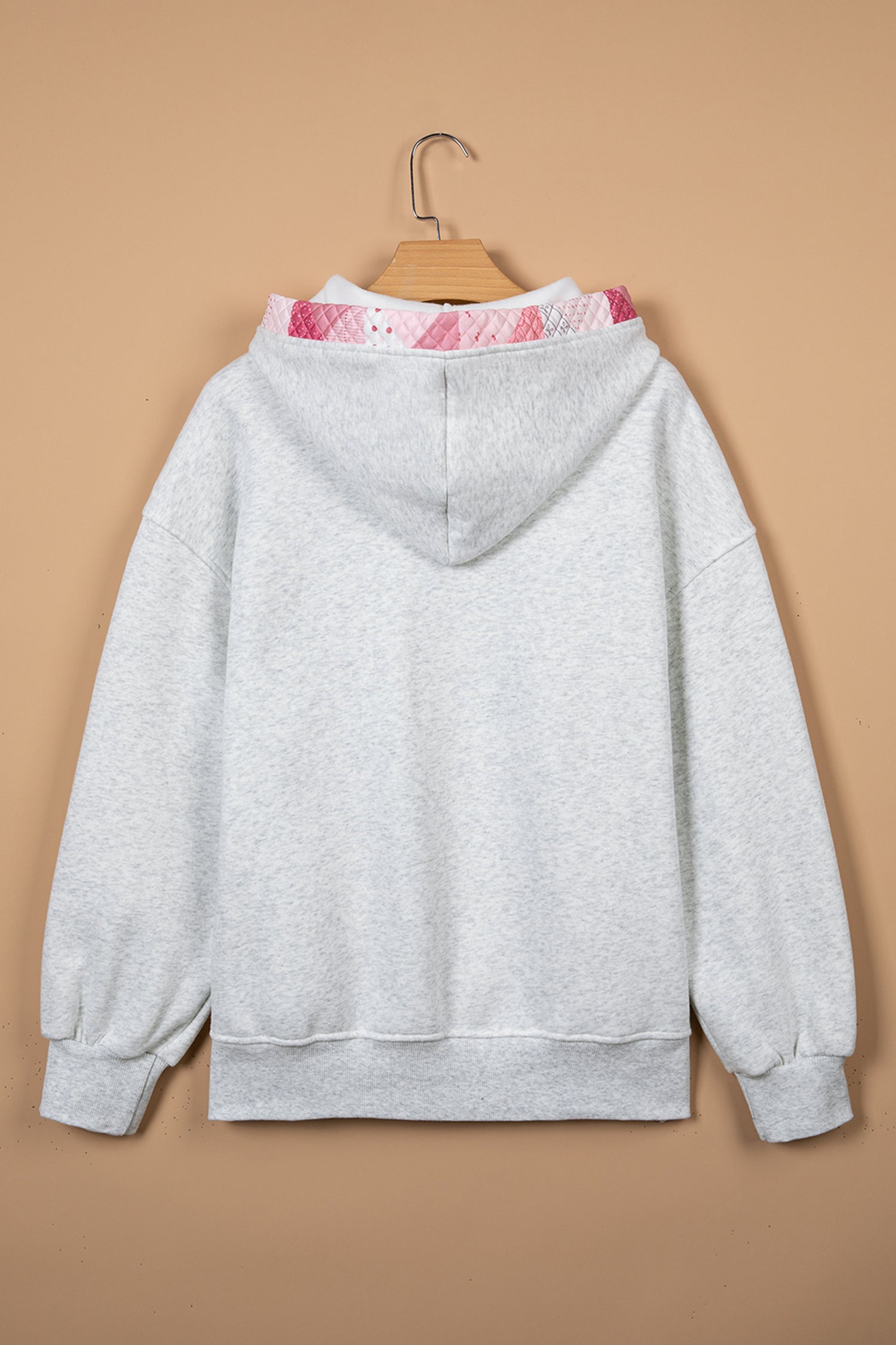 Gray Contrast Patchwork Oversized Hoodie-Tops / Dresses-[Adult]-[Female]-2022 Online Blue Zone Planet
