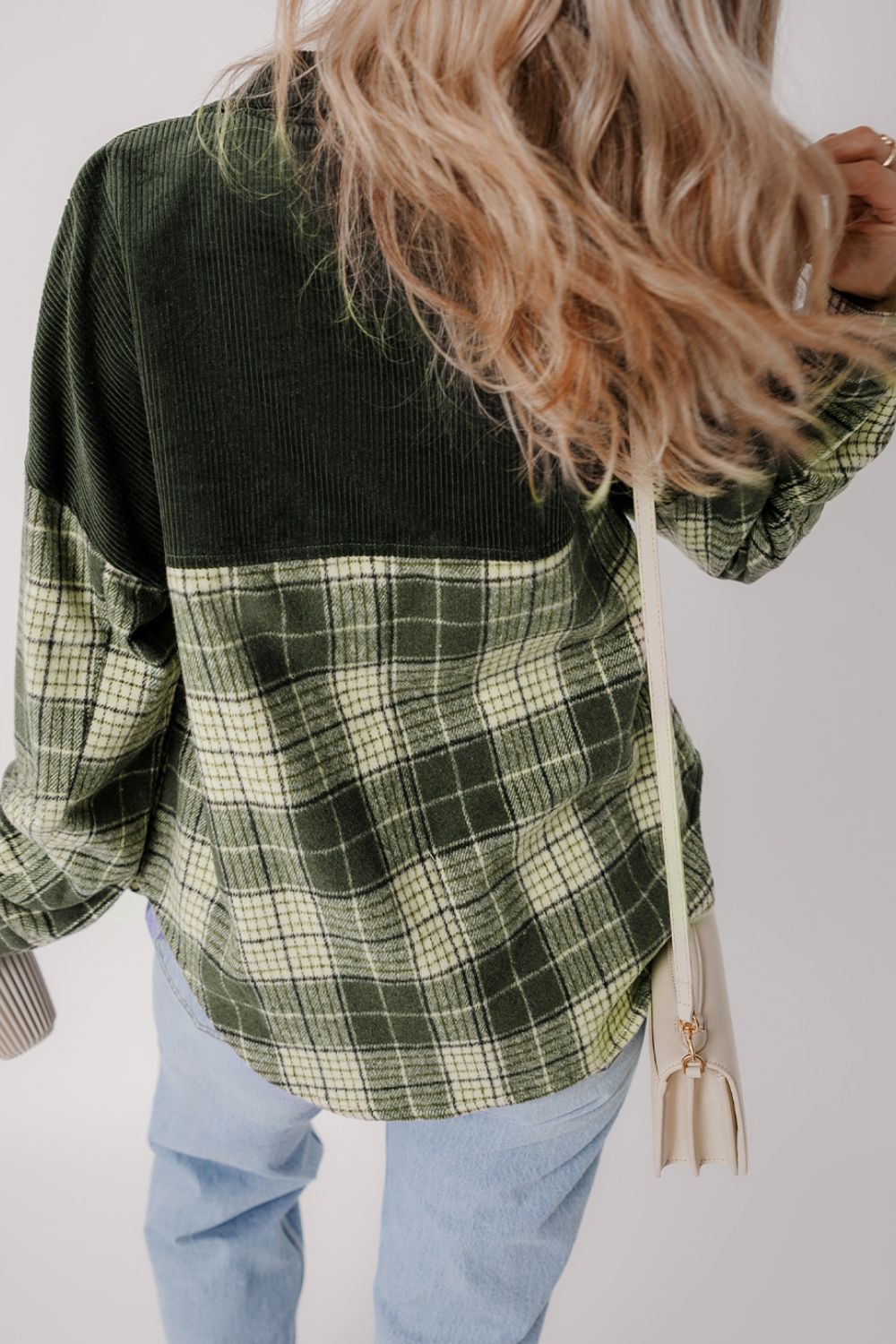 Snap Down Collared Neck Plaid Shacket-TOPS / DRESSES-[Adult]-[Female]-2022 Online Blue Zone Planet