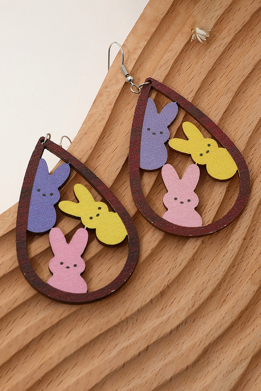 Brown Waterdrop Shape Easter Bunny Hook Earrings-Accessories/Jewelry-[Adult]-[Female]-2022 Online Blue Zone Planet