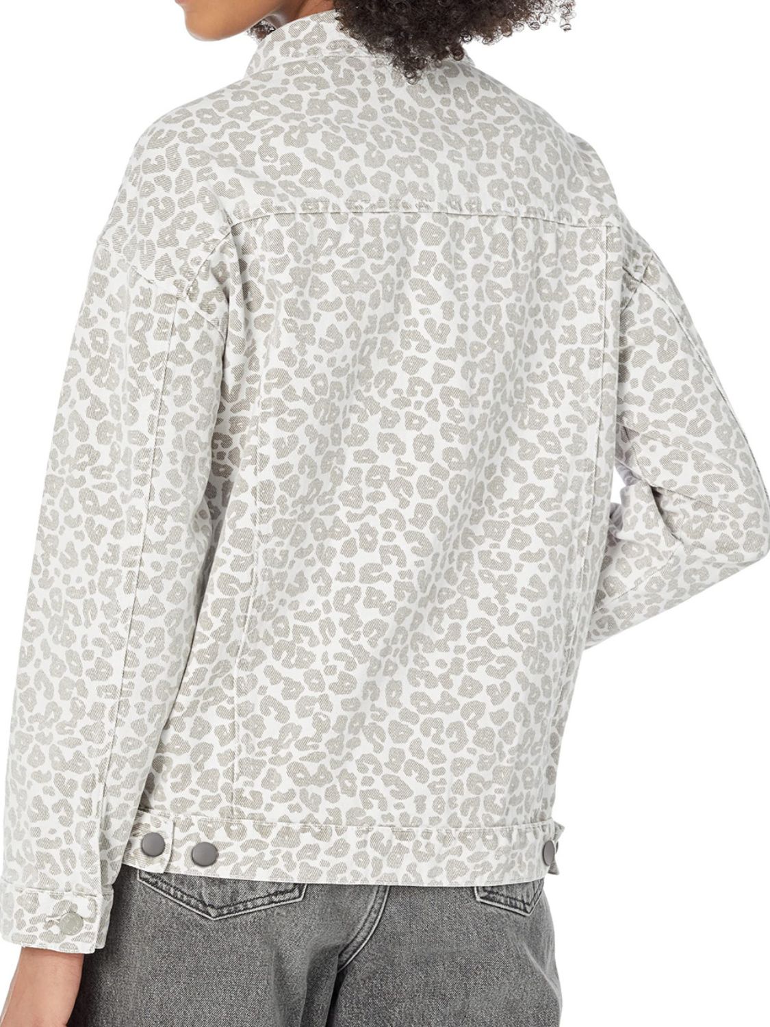 Blue Zone Planet | Leopard Button Up Long Sleeve Denim Jacket-TOPS / DRESSES-[Adult]-[Female]-2022 Online Blue Zone Planet