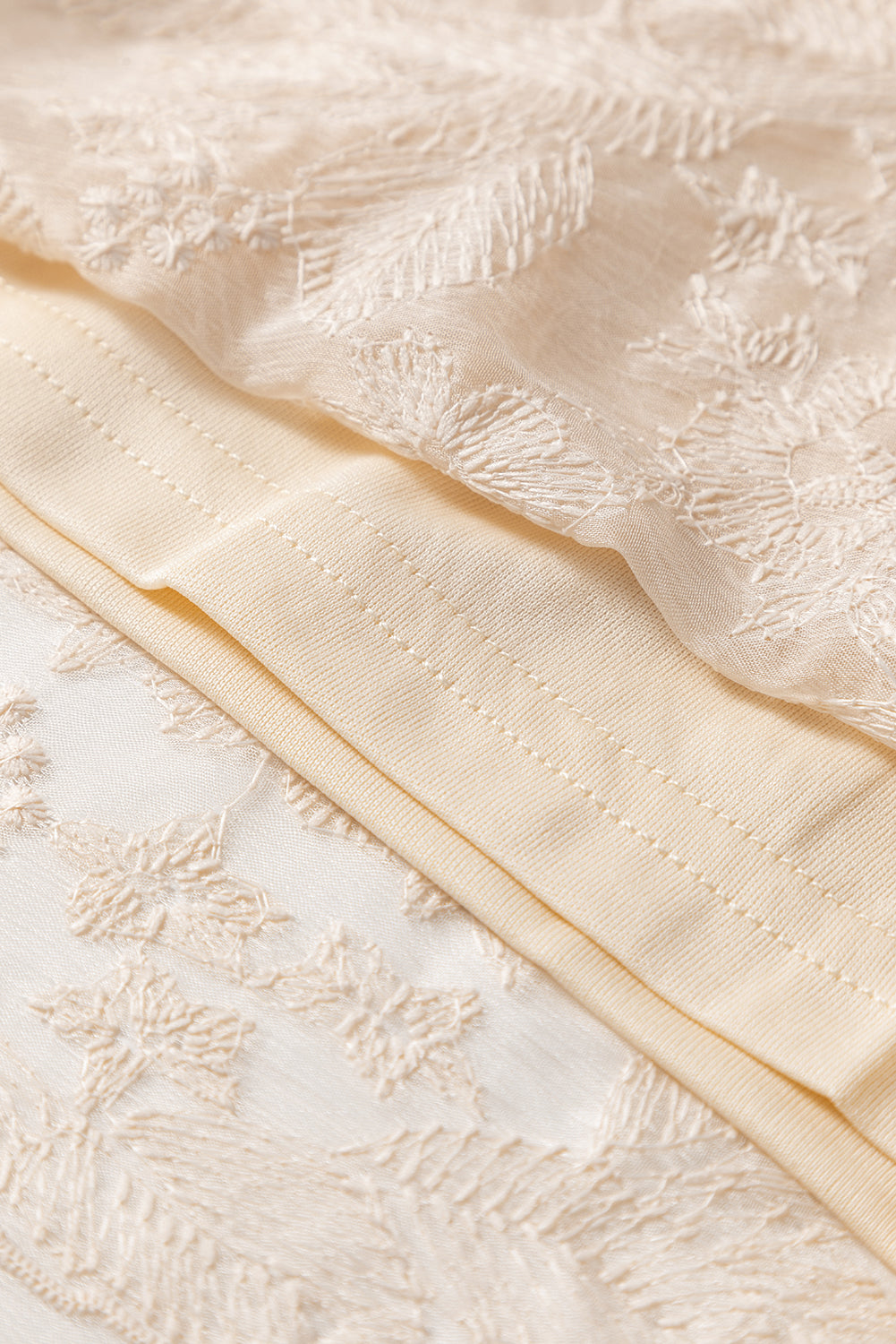 Oatmeal Embroidered Mesh Overlay Flowy Long Skirt-Bottoms/Skirts & Petticoat-[Adult]-[Female]-2022 Online Blue Zone Planet