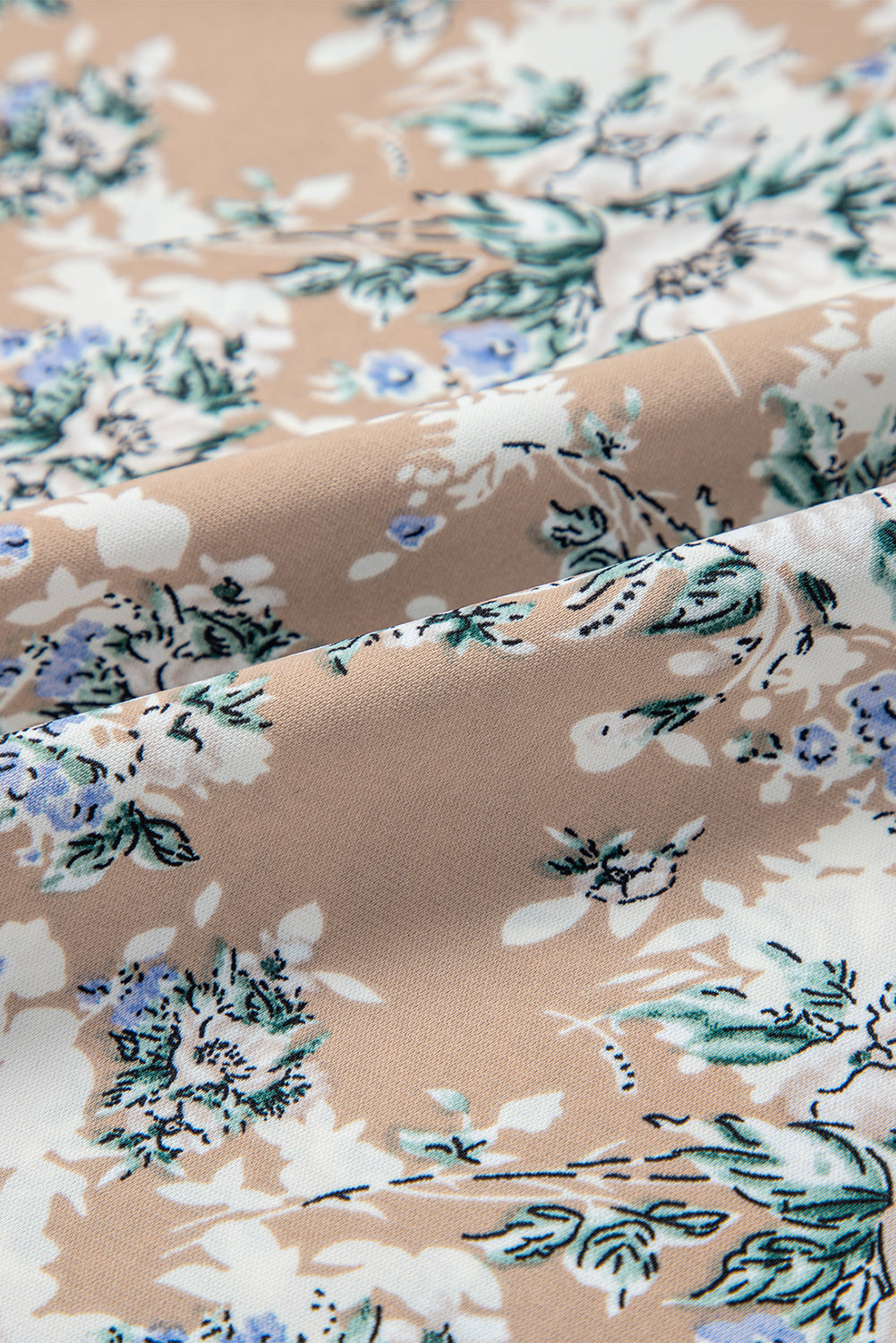 Blue Zone Planet | Khaki Maple Grove Floral Smocked Puff Sleeve Long Dress-TOPS / DRESSES-[Adult]-[Female]-2022 Online Blue Zone Planet