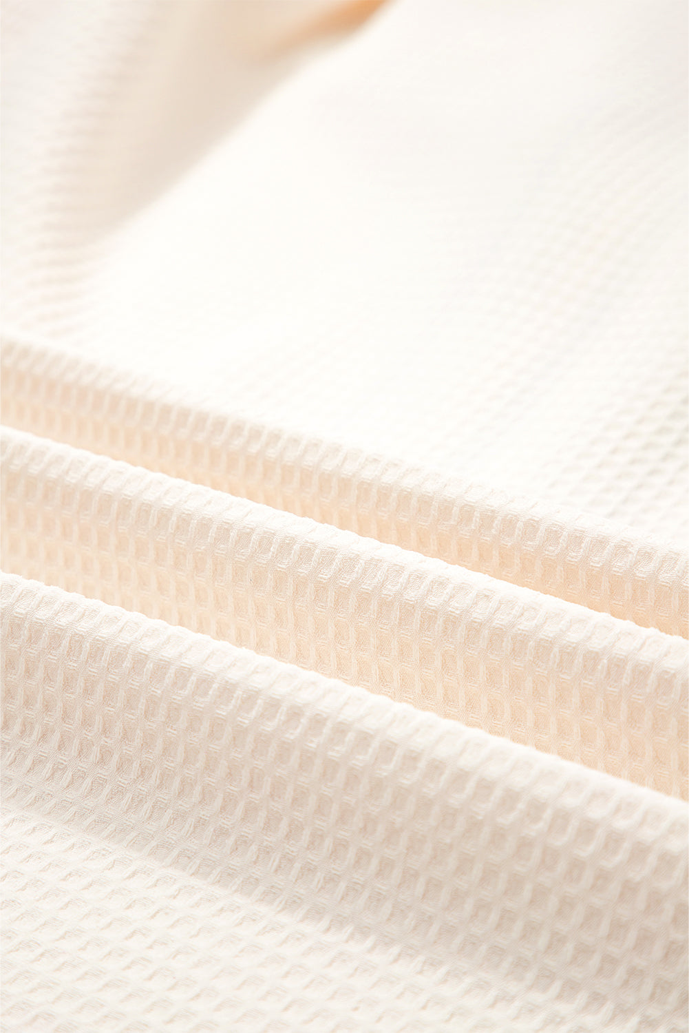 White Waffle Textured Contrast Polo Neck Zip up Jumper-Tops/Long Sleeve Tops-[Adult]-[Female]-2022 Online Blue Zone Planet