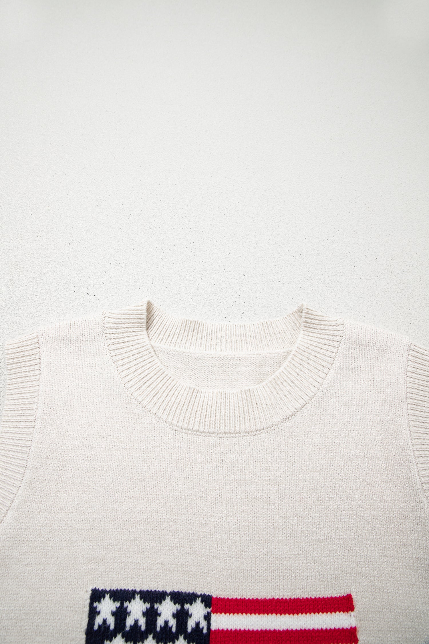Parchment American Flag Sleeveless Sweater-TOPS / DRESSES-[Adult]-[Female]-2022 Online Blue Zone Planet