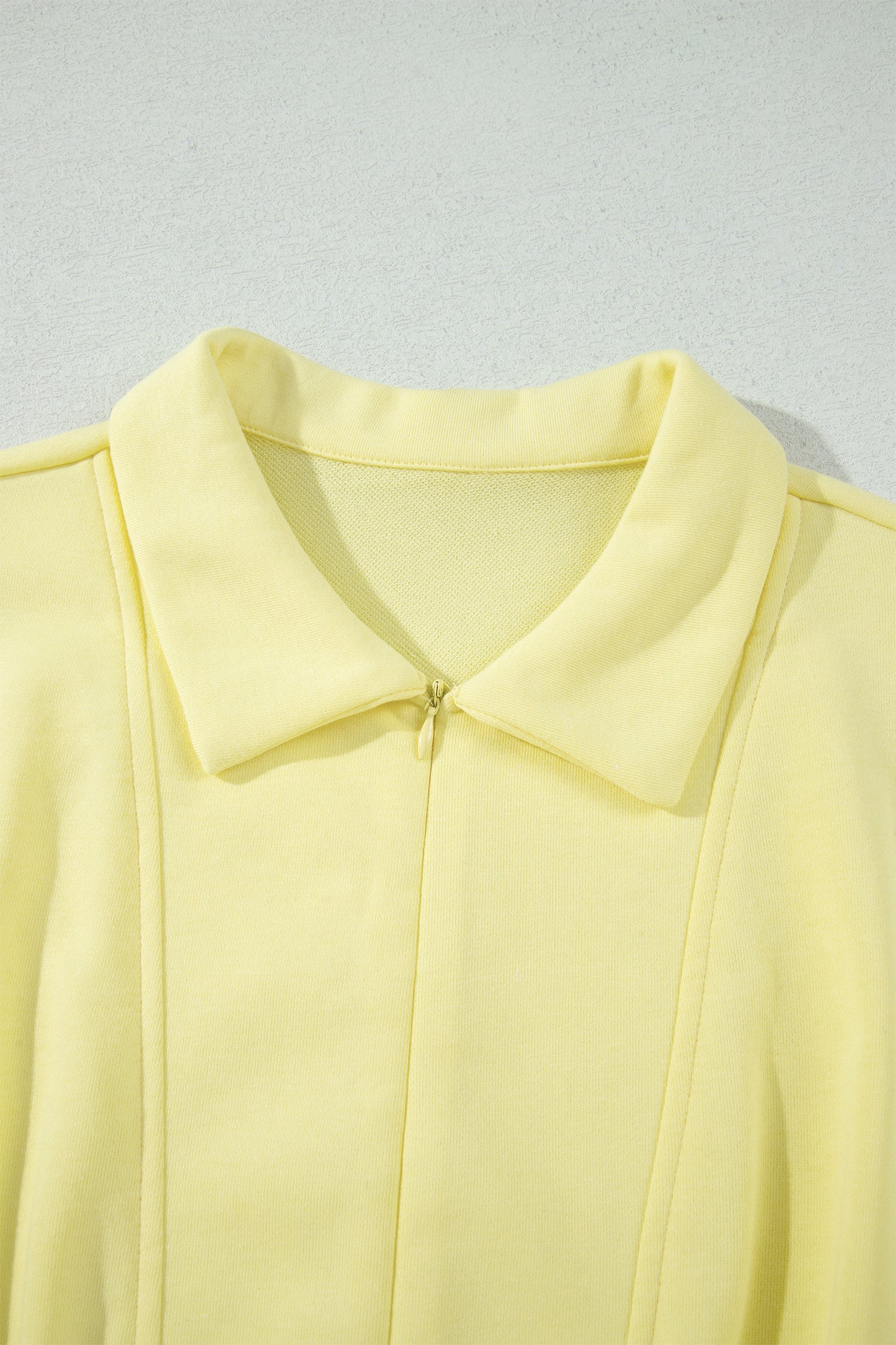 Yellow Cream Half Zip Polo Tee Elastic Waist Romper-Bottoms/Jumpsuits & Rompers-[Adult]-[Female]-2022 Online Blue Zone Planet