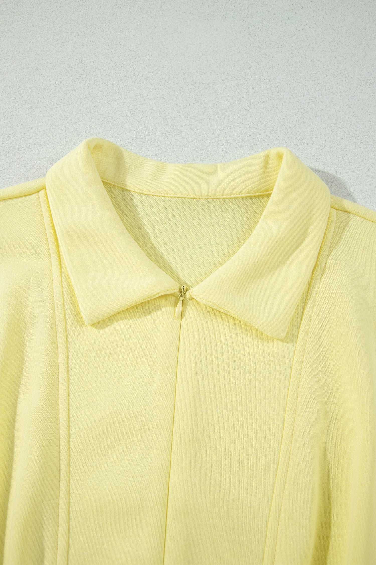 Yellow Cream Half Zip Polo Tee Elastic Waist Romper-Bottoms/Jumpsuits & Rompers-[Adult]-[Female]-2022 Online Blue Zone Planet