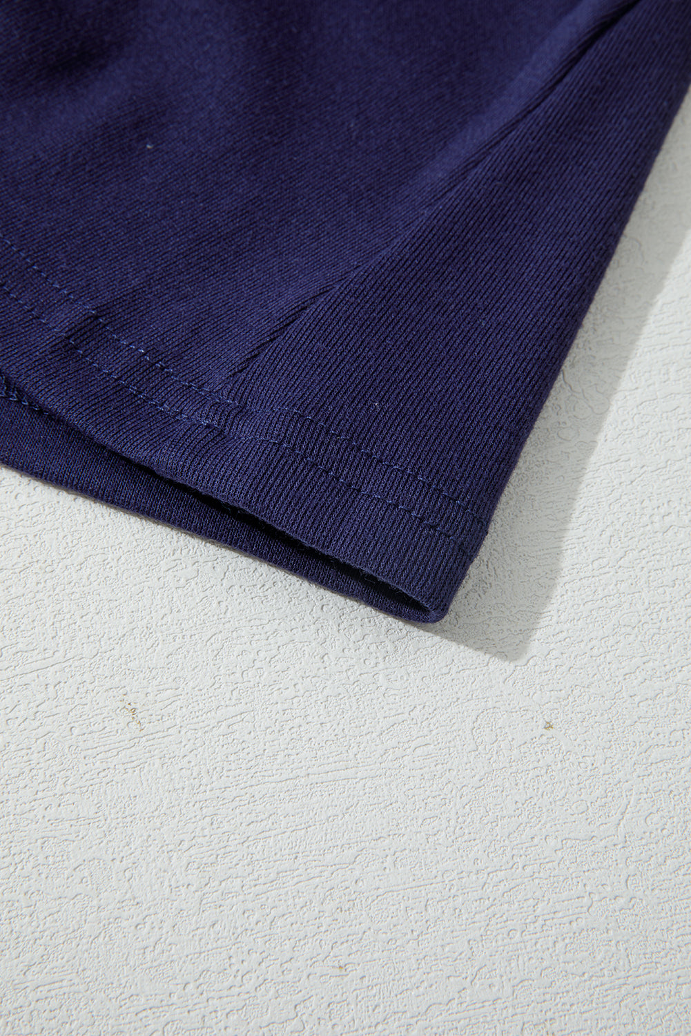 Navy Blue Solid Color Seam Detail Raglan Long Sleeve Top-Tops/Long Sleeve Tops-[Adult]-[Female]-2022 Online Blue Zone Planet