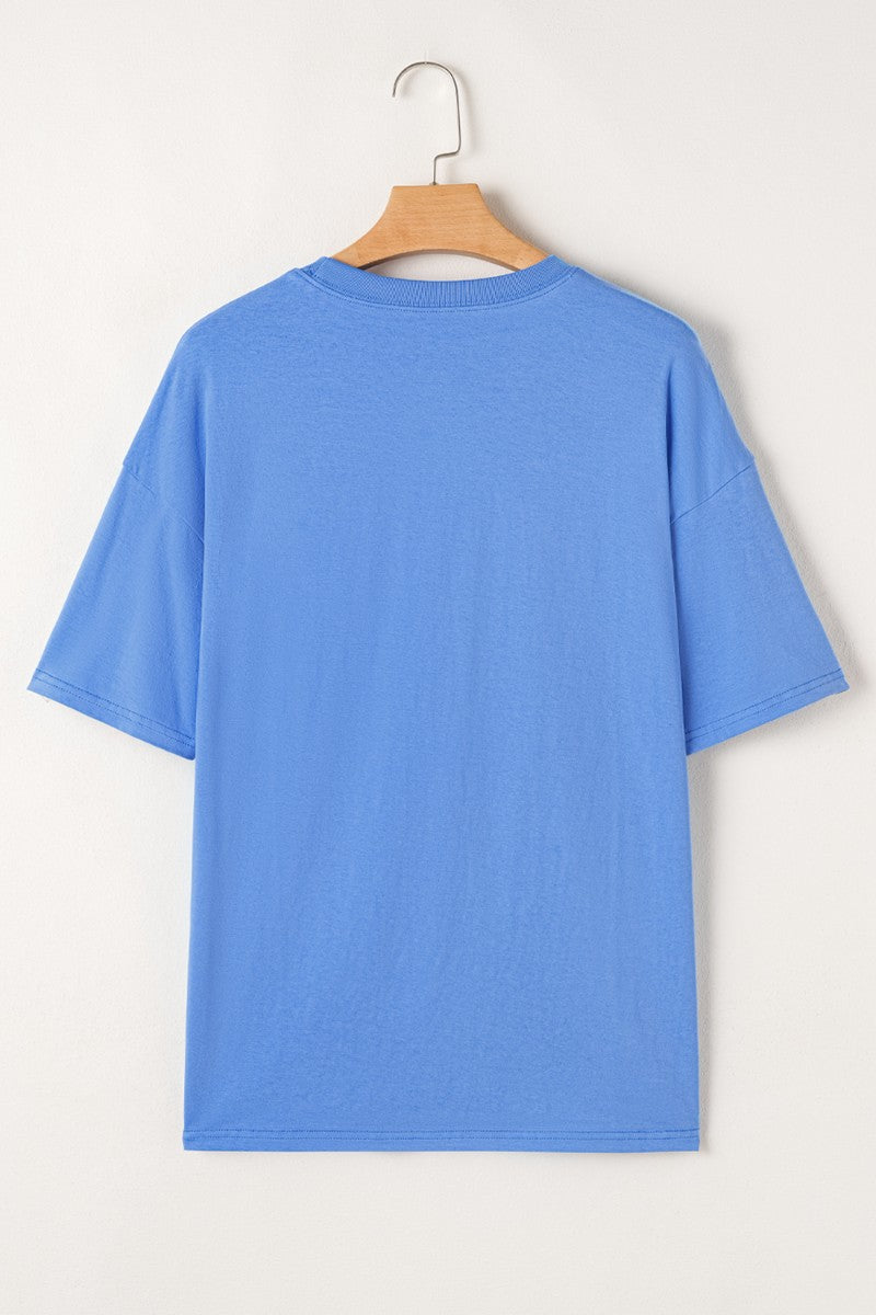 Graphic Round Neck Short Sleeve T-Shirt-TOPS / DRESSES-[Adult]-[Female]-2022 Online Blue Zone Planet