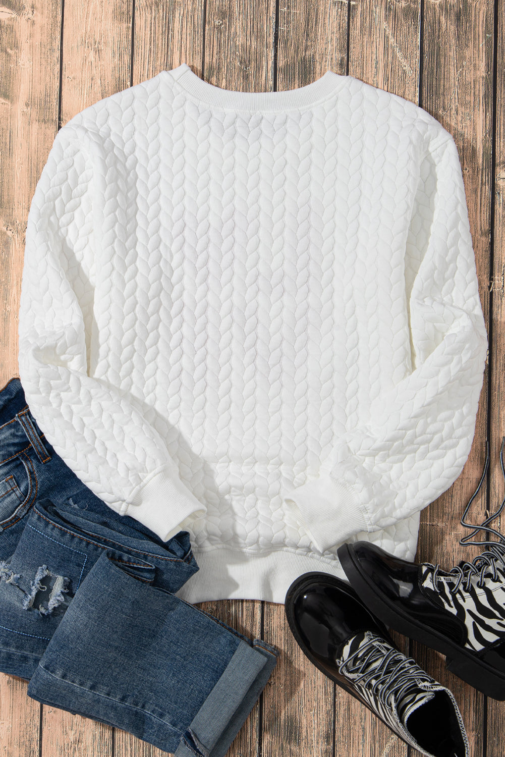 White Merry and Bright Quilted Sweatshirt-Sweatshirts & Hoodies-[Adult]-[Female]-2022 Online Blue Zone Planet