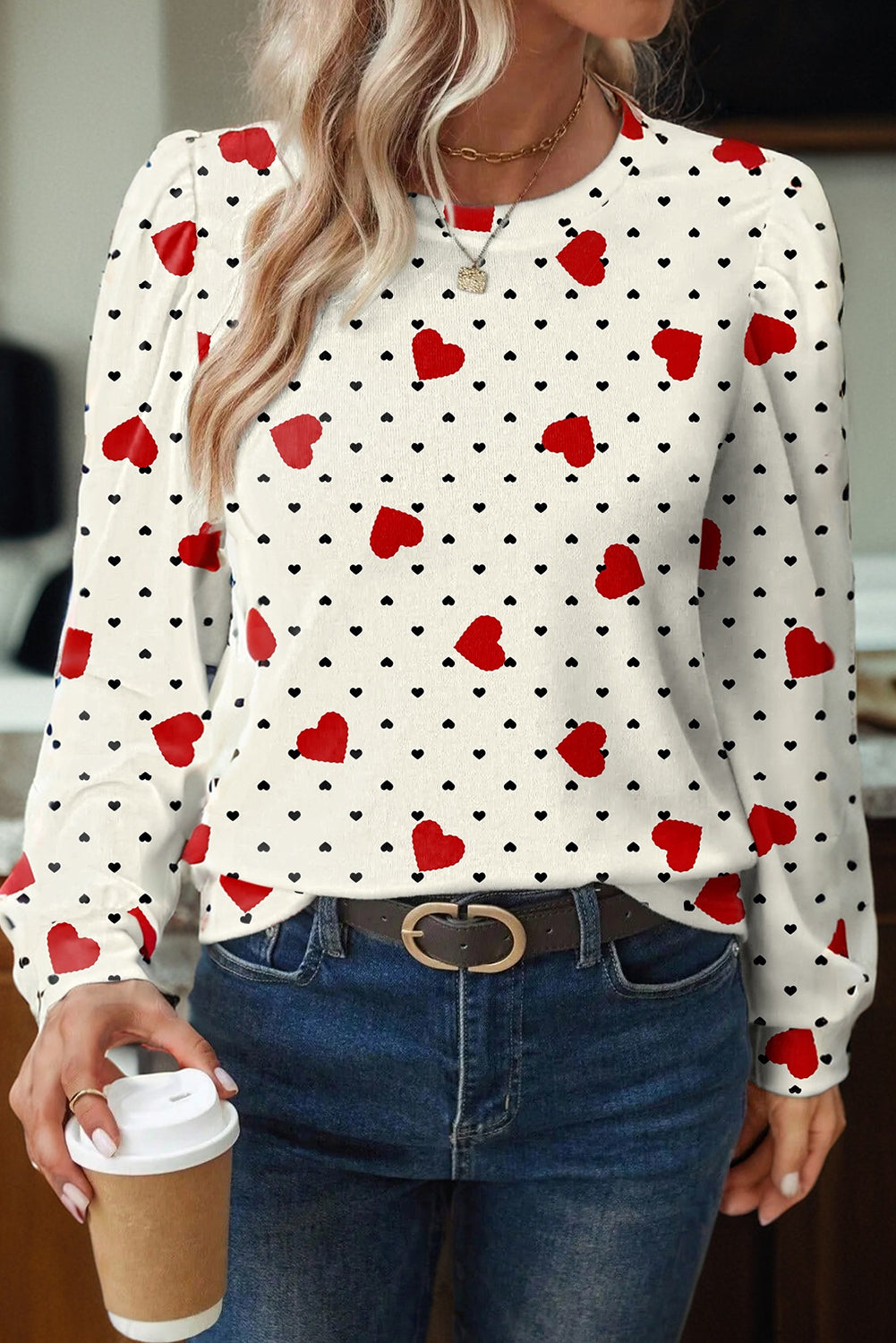 Red Heart Top-Pre Order Tops-[Adult]-[Female]-Beige-L-2022 Online Blue Zone Planet