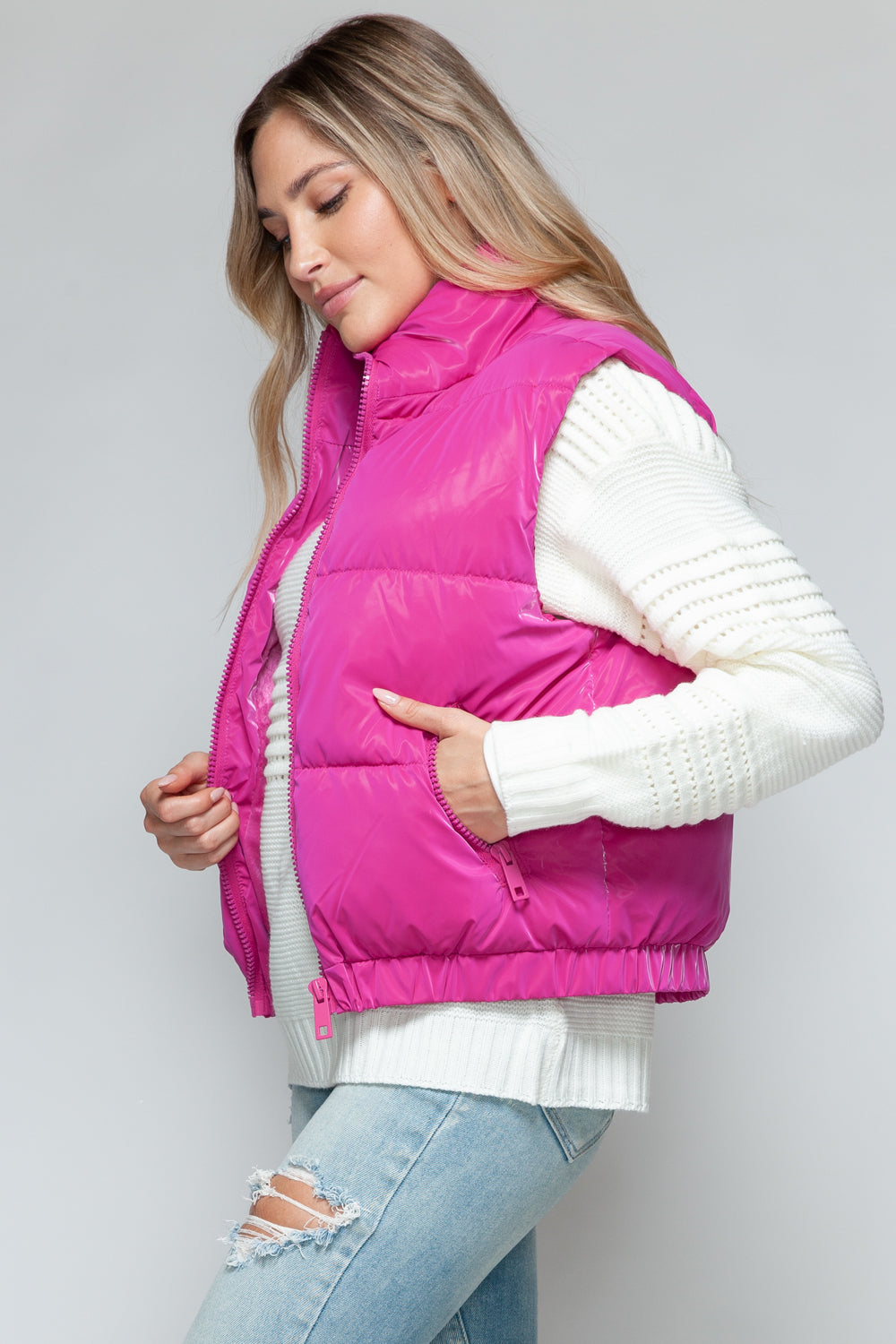 Snobbish Fine Fur Lining Quilted Vest-TOPS / DRESSES-[Adult]-[Female]-2022 Online Blue Zone Planet