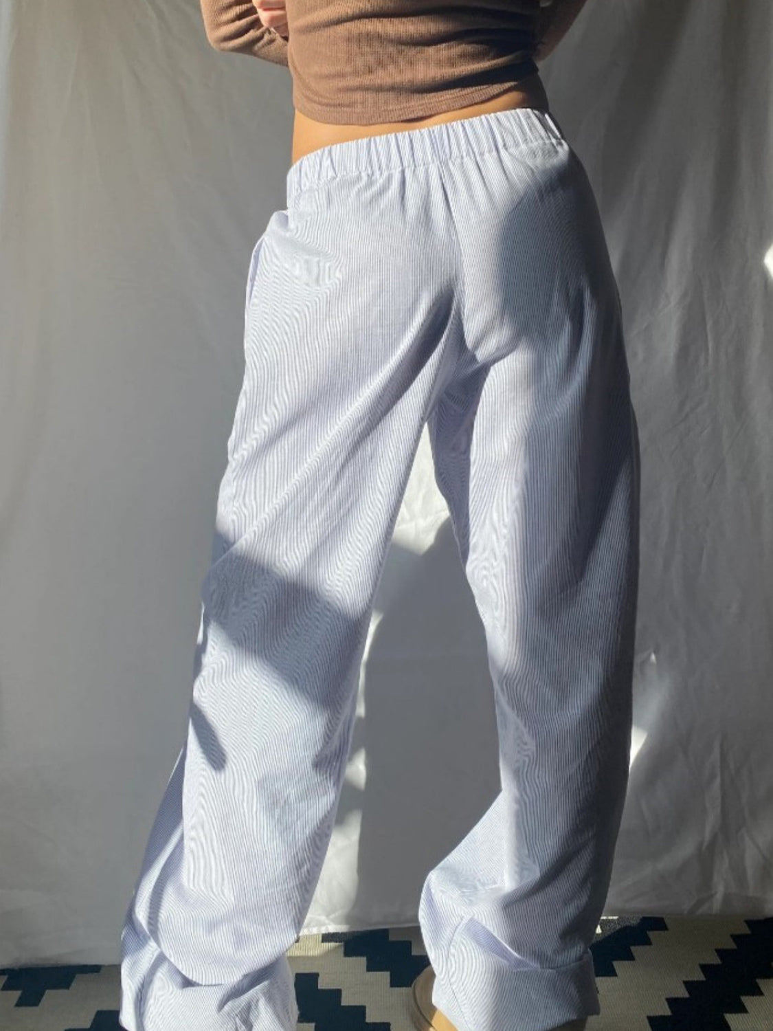 Elastic Waist Wide Leg Pants-[Adult]-[Female]-2022 Online Blue Zone Planet