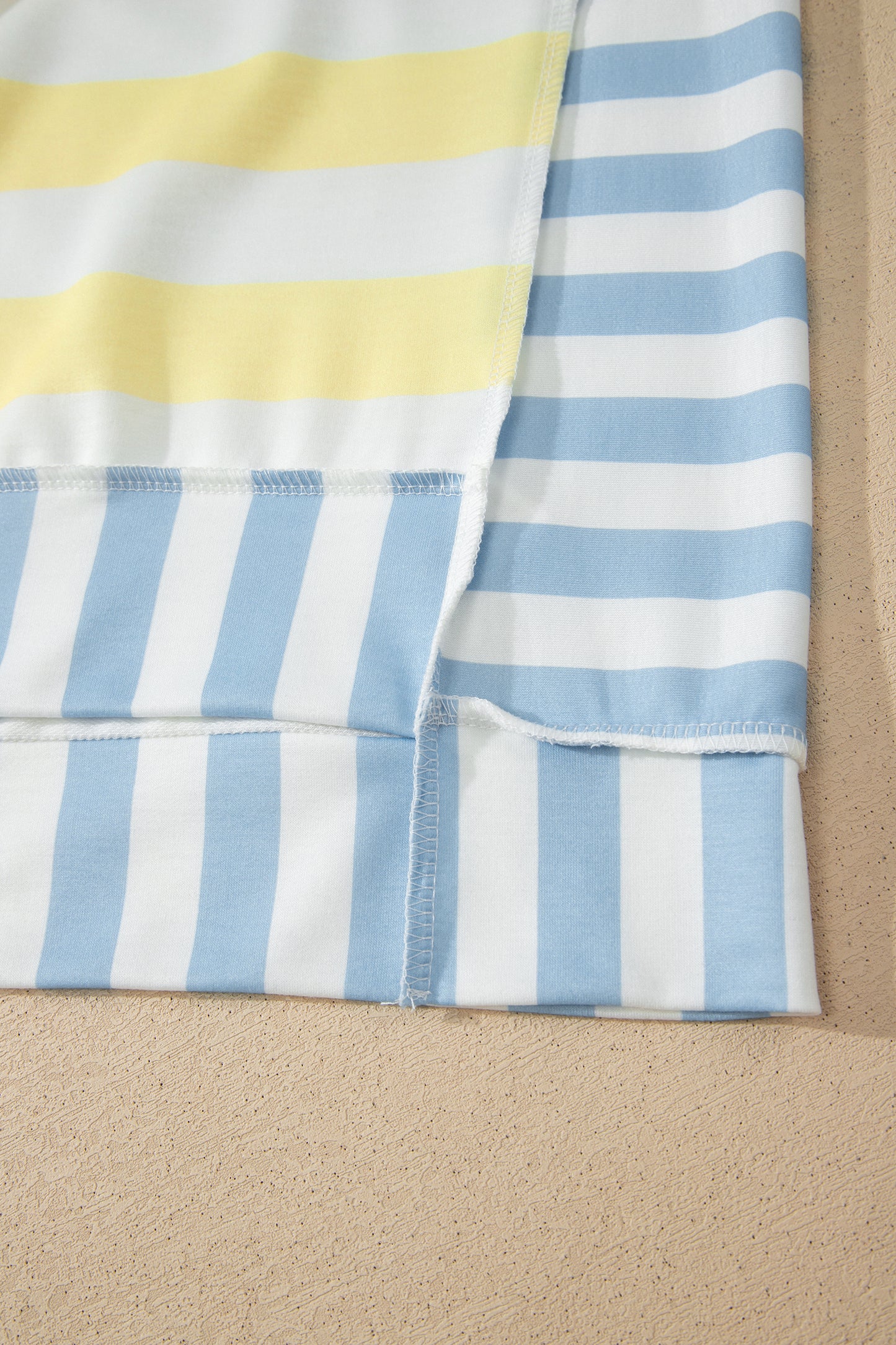 Pink Stripe Exposed Seam Contrast Patchwork Oversized Top-Tops/Tops & Tees-[Adult]-[Female]-2022 Online Blue Zone Planet