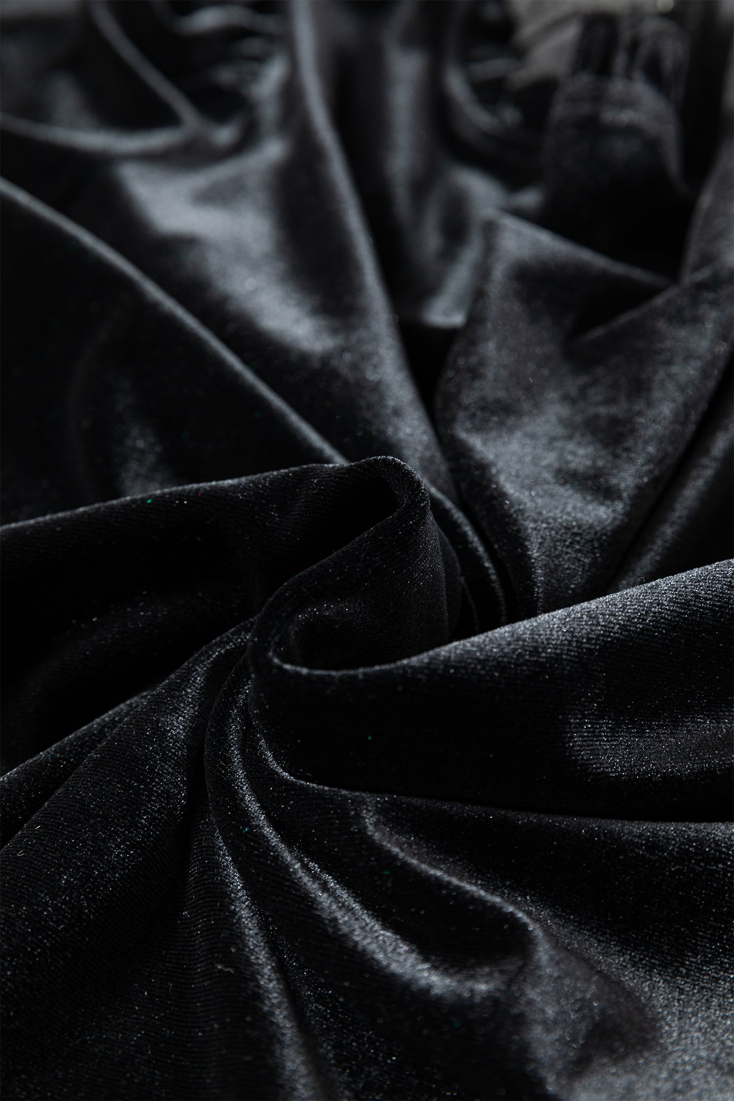 Black Frilled Collared Smocked Cuffs Puff Sleeve Velvet Blouse-Tops/Blouses & Shirts-[Adult]-[Female]-2022 Online Blue Zone Planet