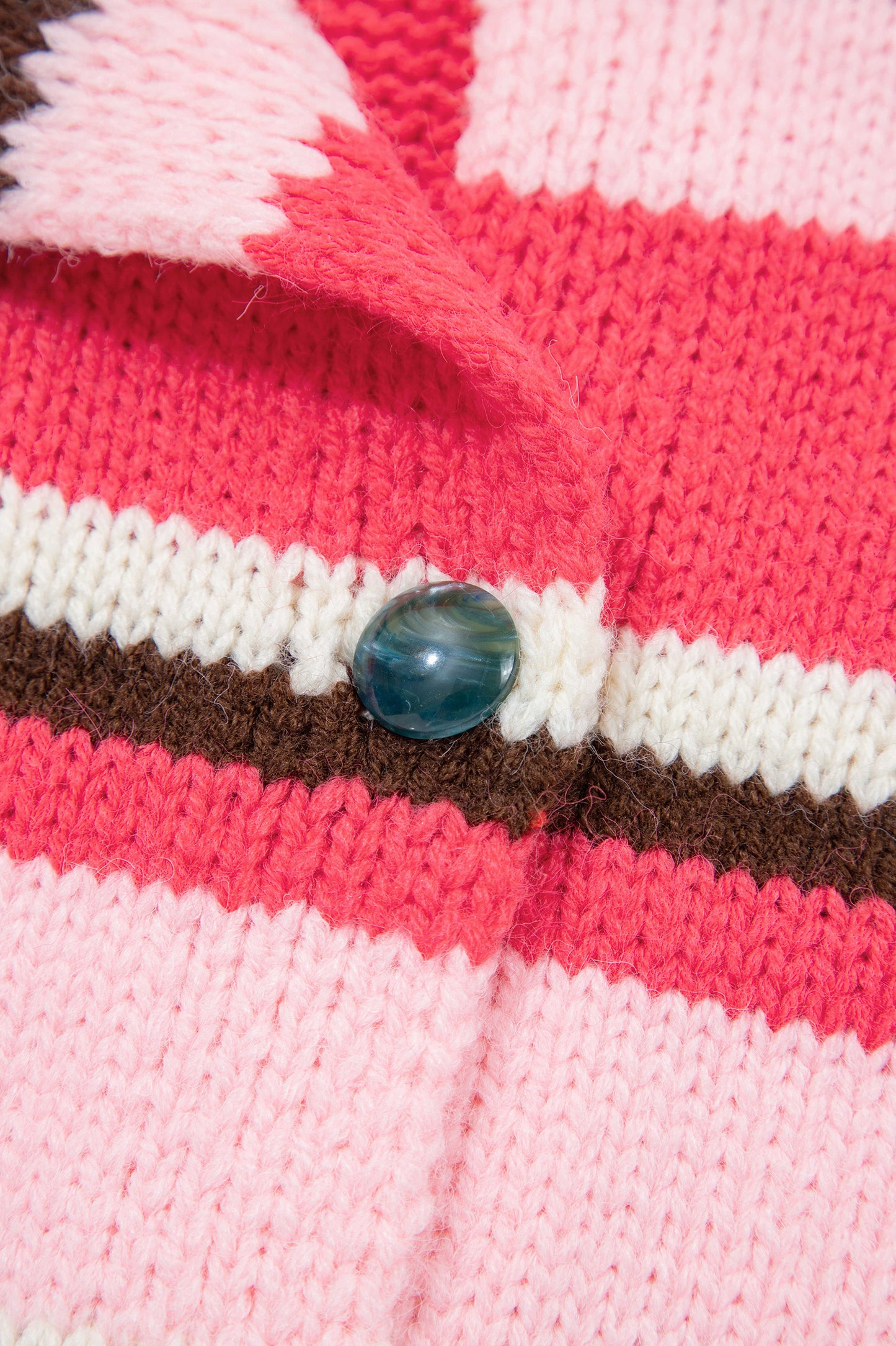 Pink Stripe Striped Colorblock Drop Shoulder Cardigan-Sweaters & Cardigans/Cardigans-[Adult]-[Female]-2022 Online Blue Zone Planet